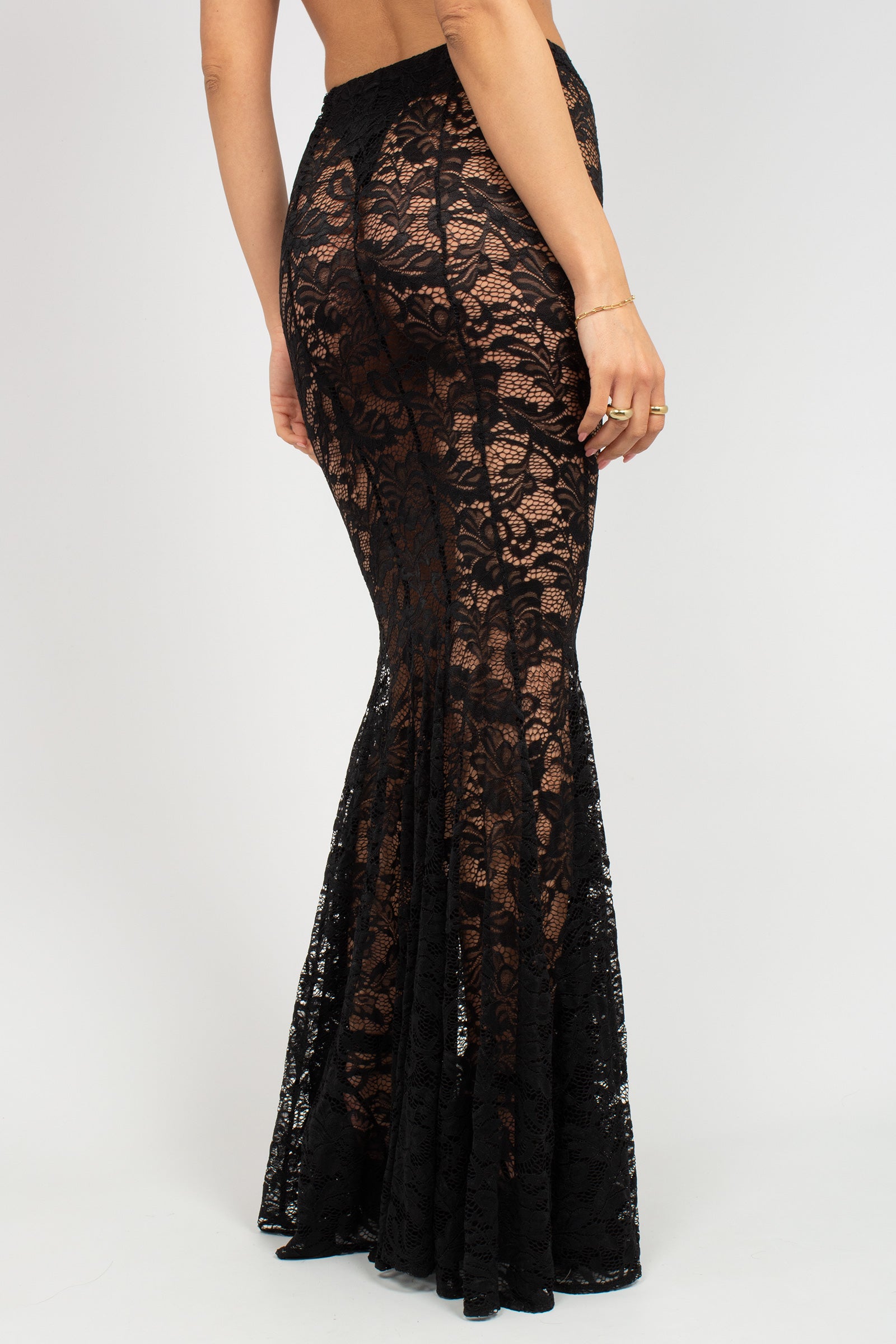 gonna lunga in pizzo GO3553ART16141 BLACK ACTUALEE 
