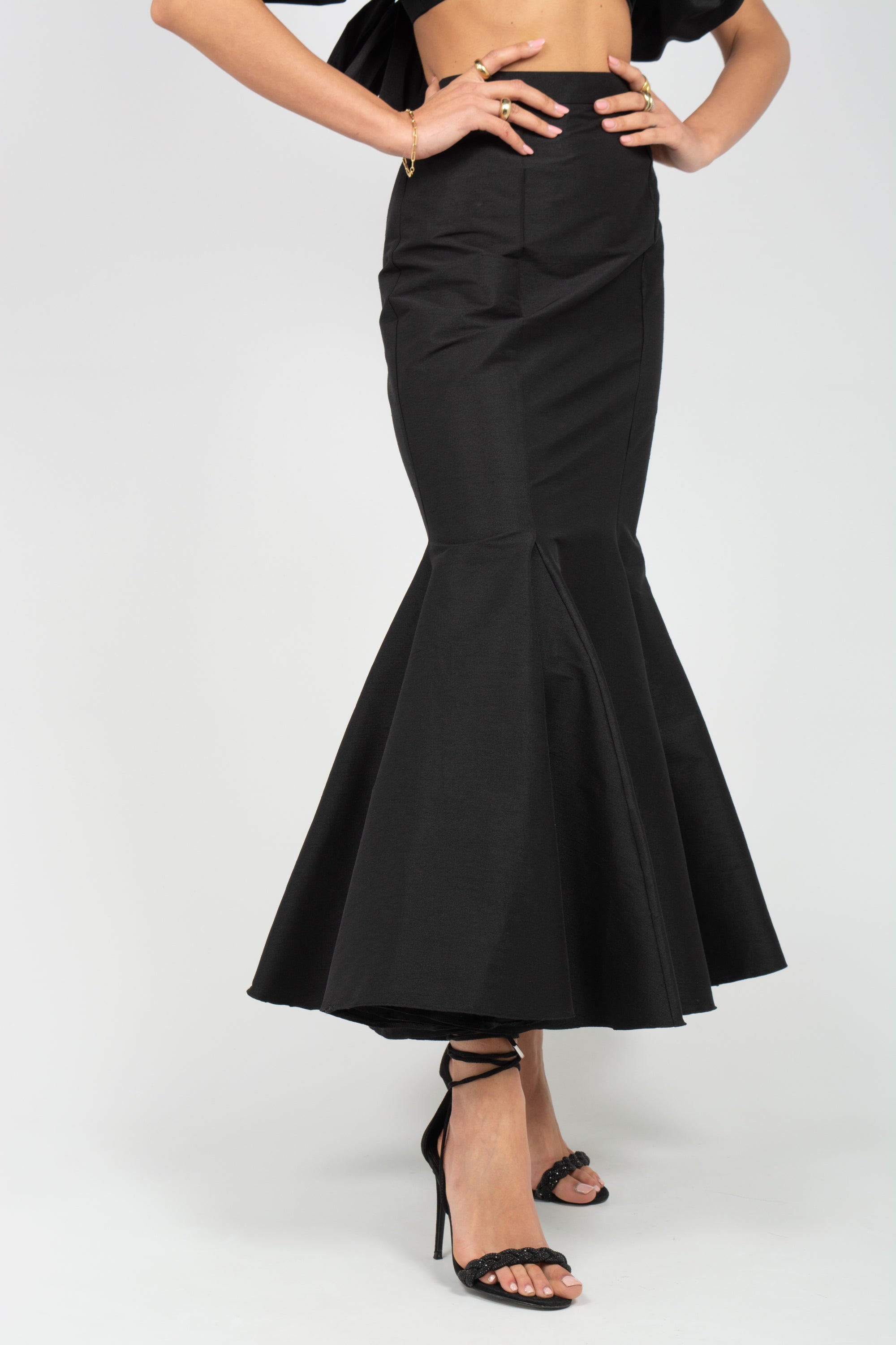 gonna svasata in shantung GO3554ART16152 BLACK ACTUALEE 