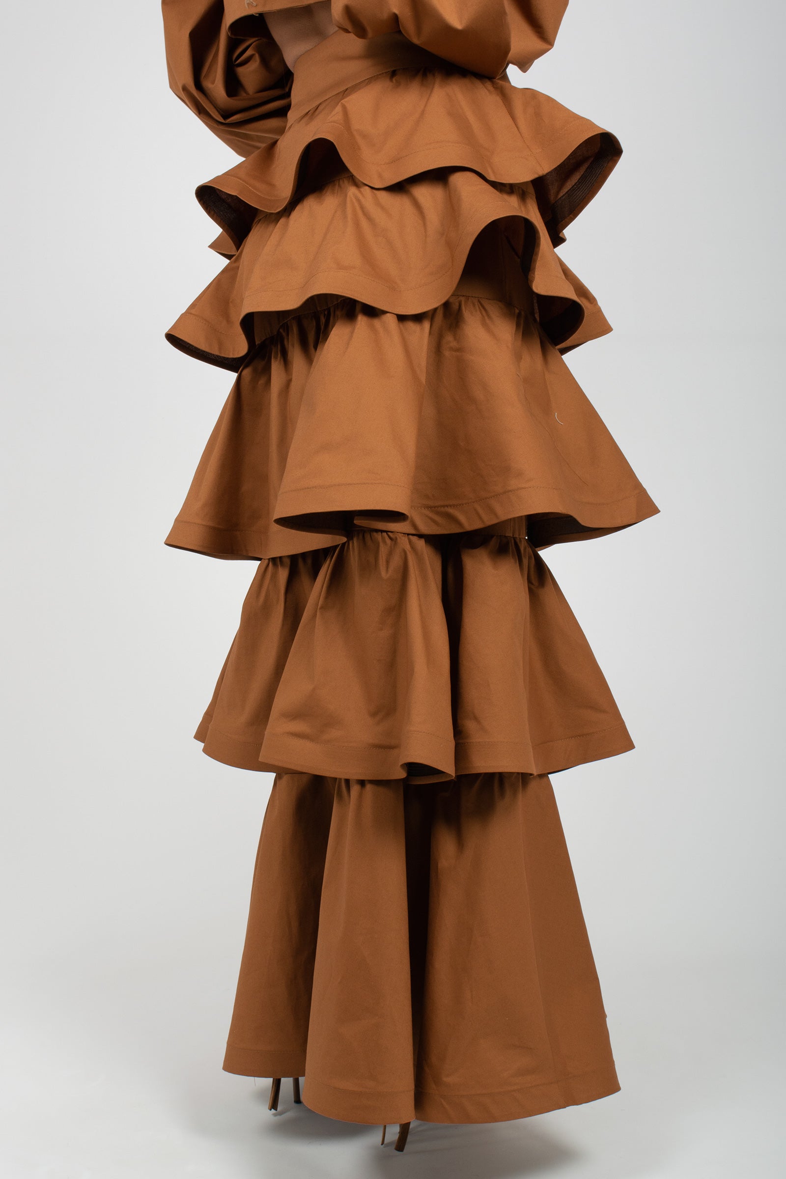 gonna a balze in cotone GO3557ART16182 BROWN ACTUALEE 
