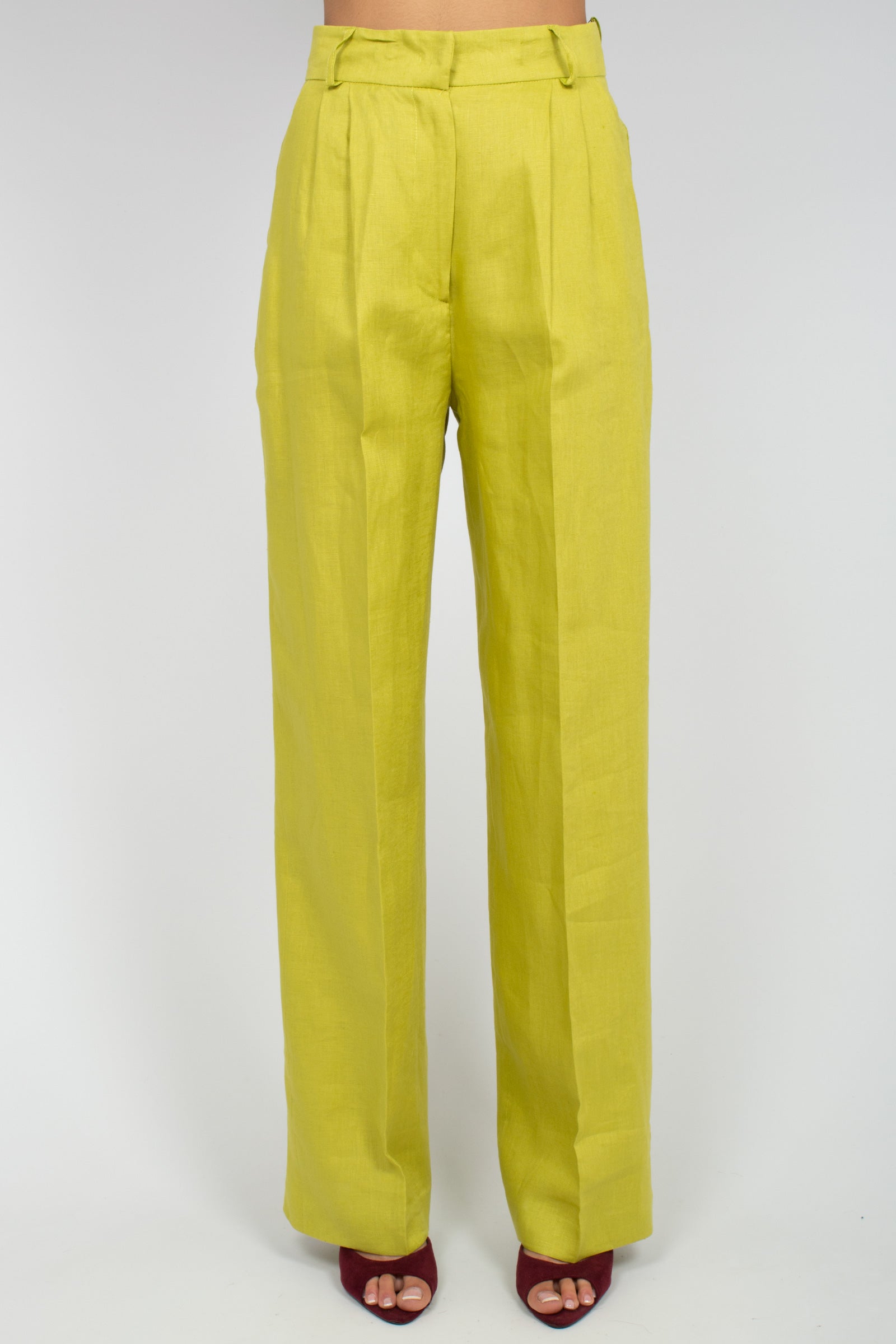 pantalone wide leg in lino PA3032ARTPT02712 GREEN ACTUALEE 