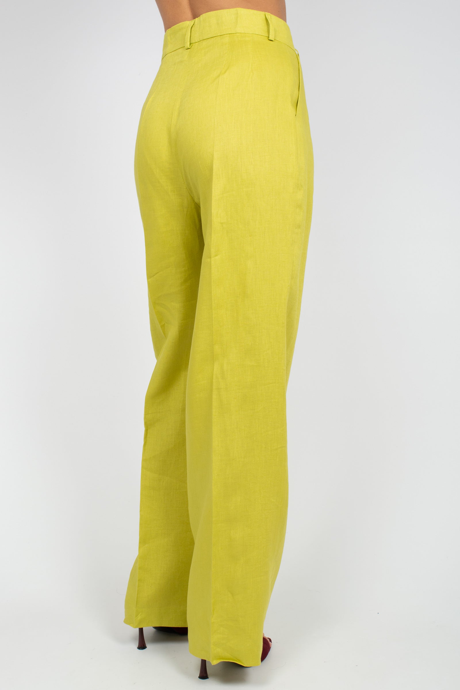 pantalone wide leg in lino PA3032ARTPT02712 GREEN ACTUALEE 