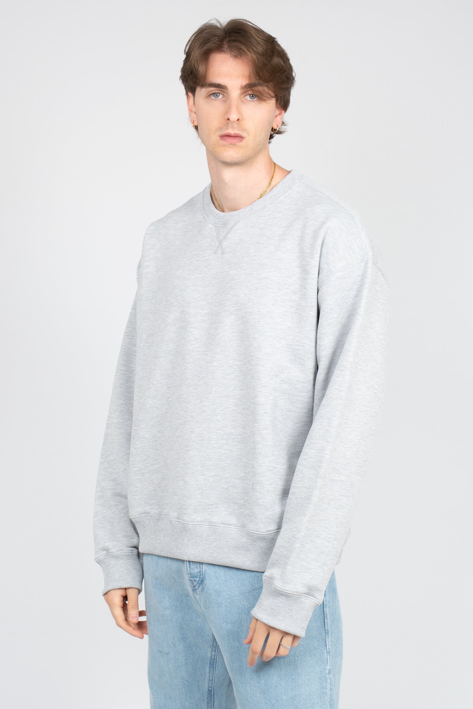 felpa girocollo in cotone B6AB0004 GRIGIO AMARANTO 