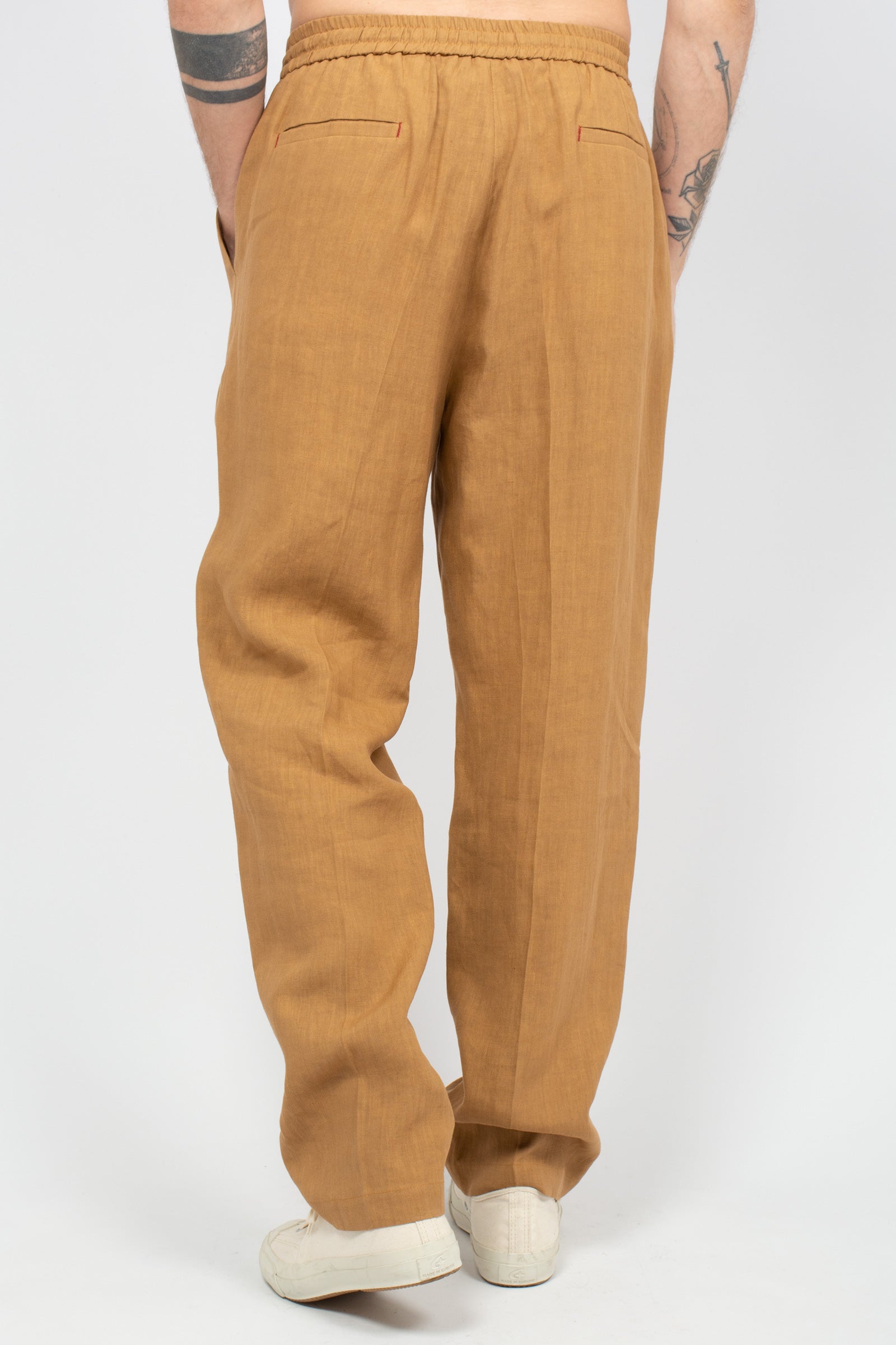 jogger in lino B6AB0037 BEIGE AMARANTO 