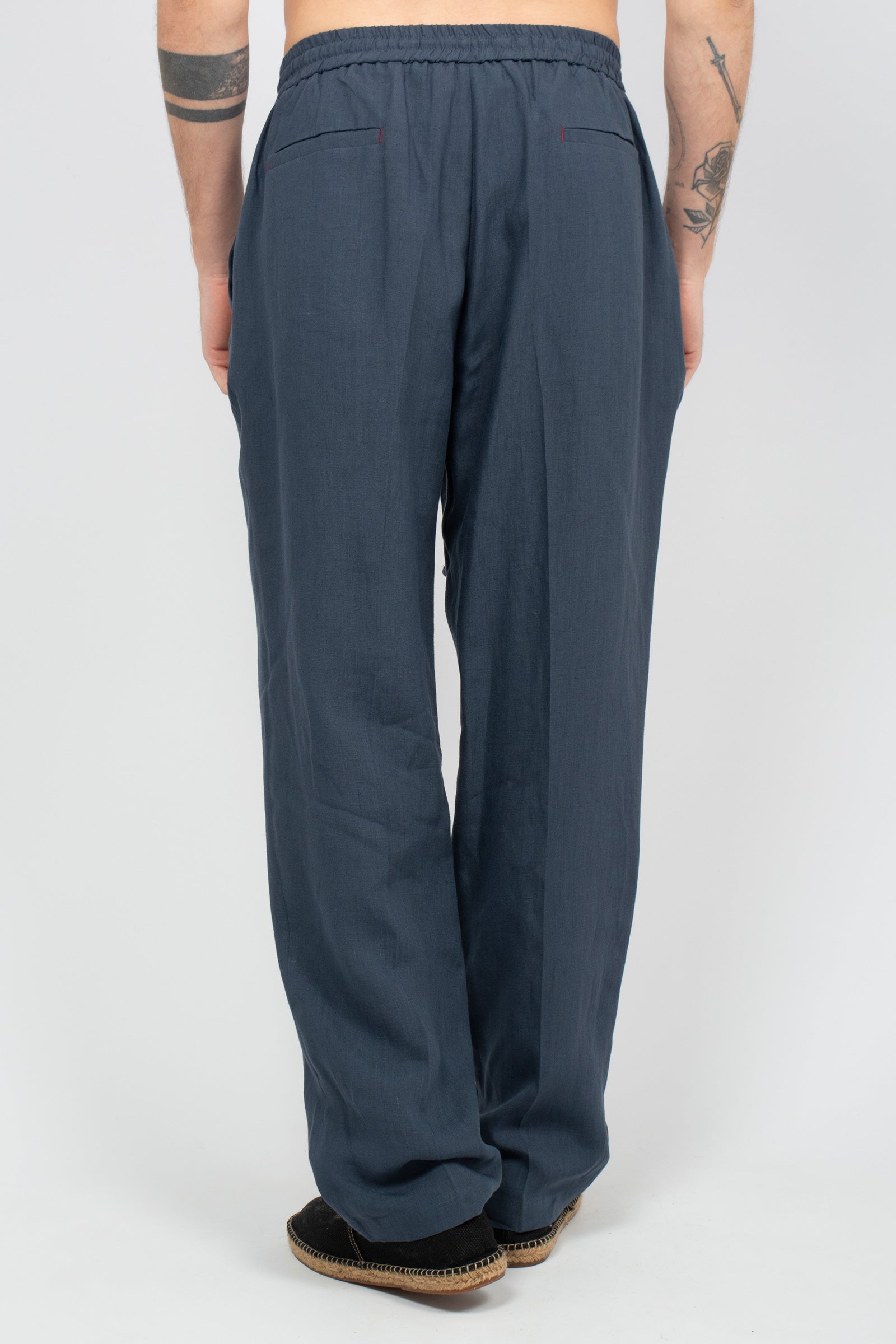 jogger in lino B6AB0037 BLUE AMARANTO 