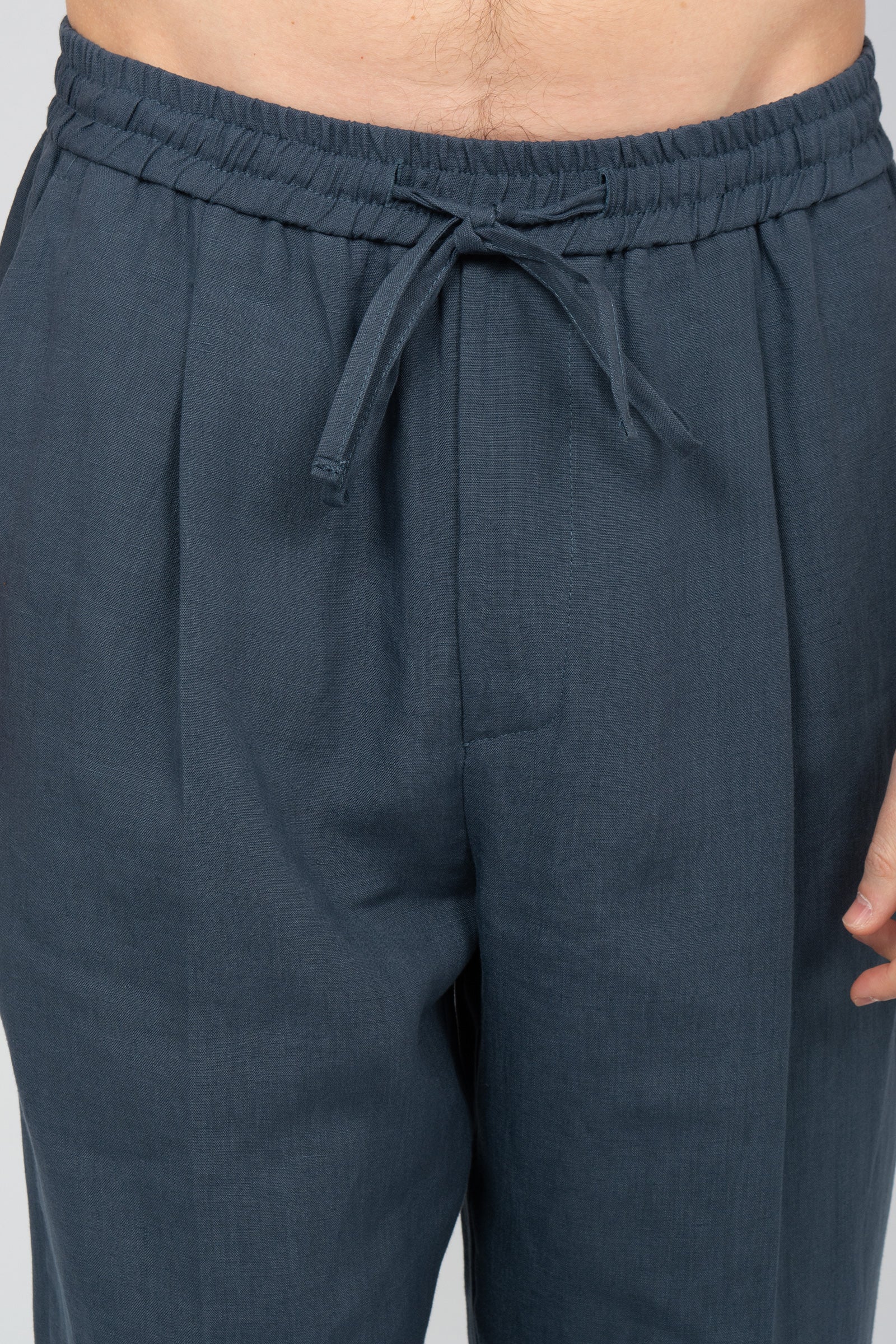 jogger in lino B6AB0037 BLUE AMARANTO 