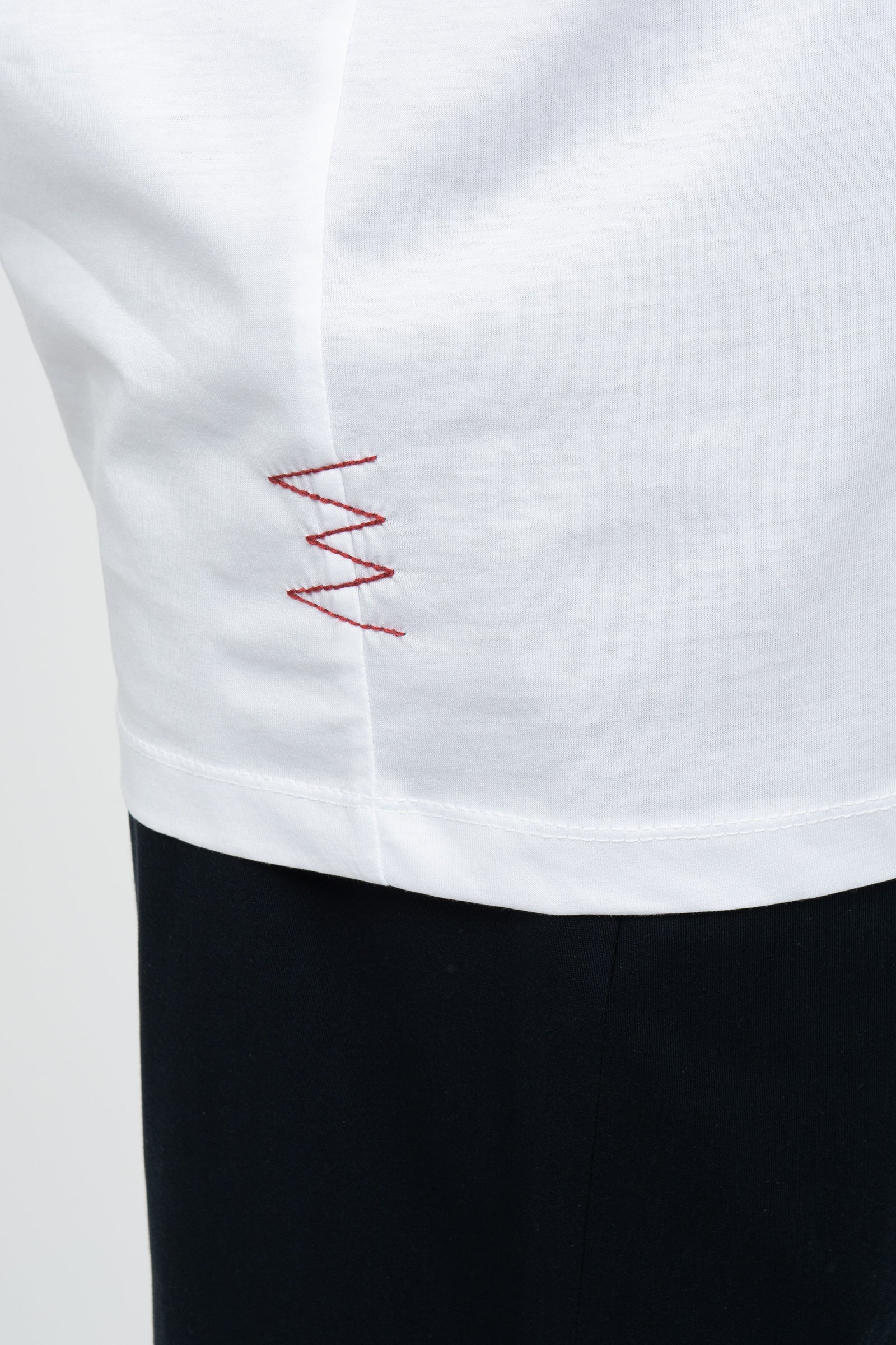 t-shirt in cotone filo di scozia B6AB0067 BIANCO AMARANTO 