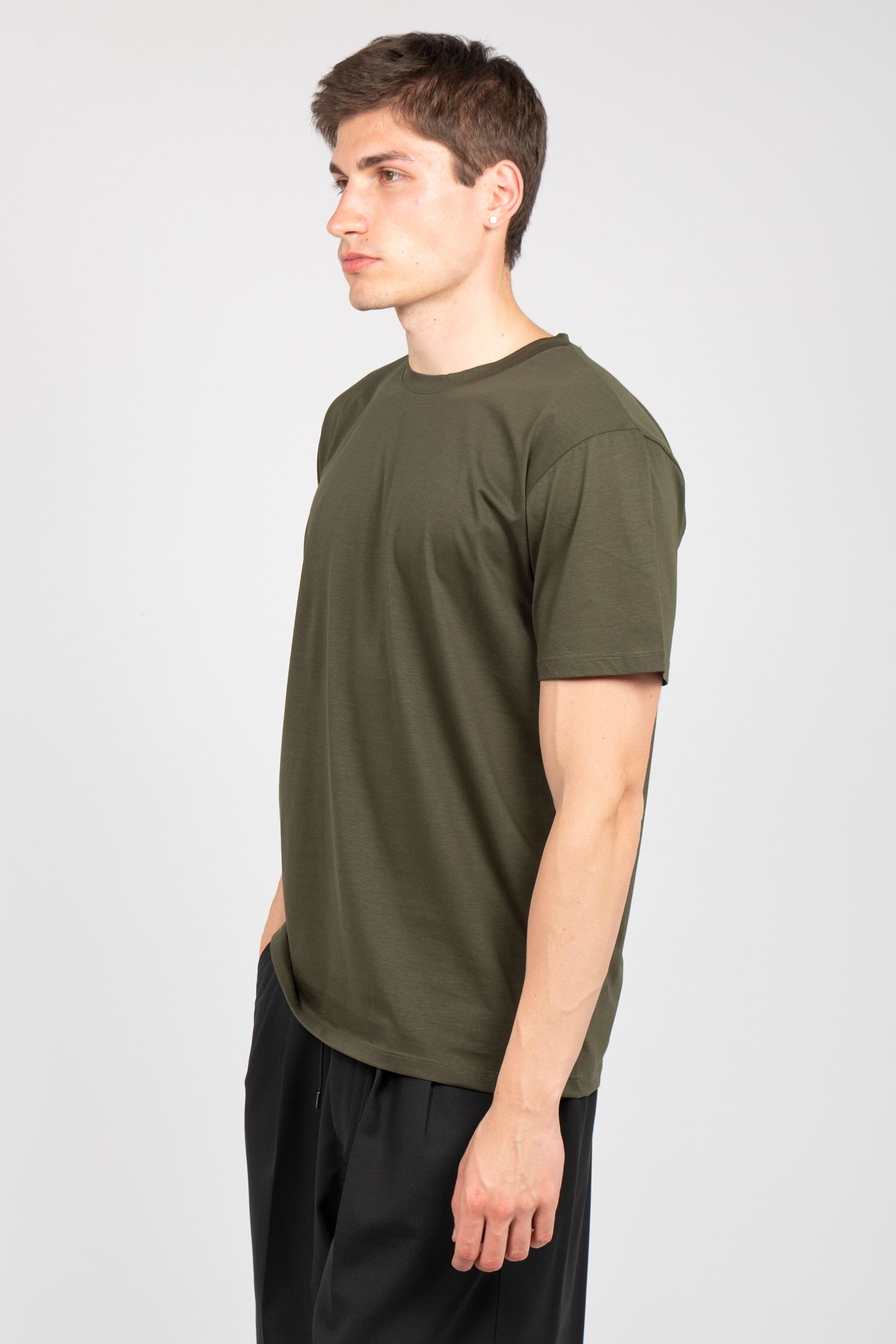 t-shirt in cotone filo di scozia B6AB0067 GREEN AMARANTO 