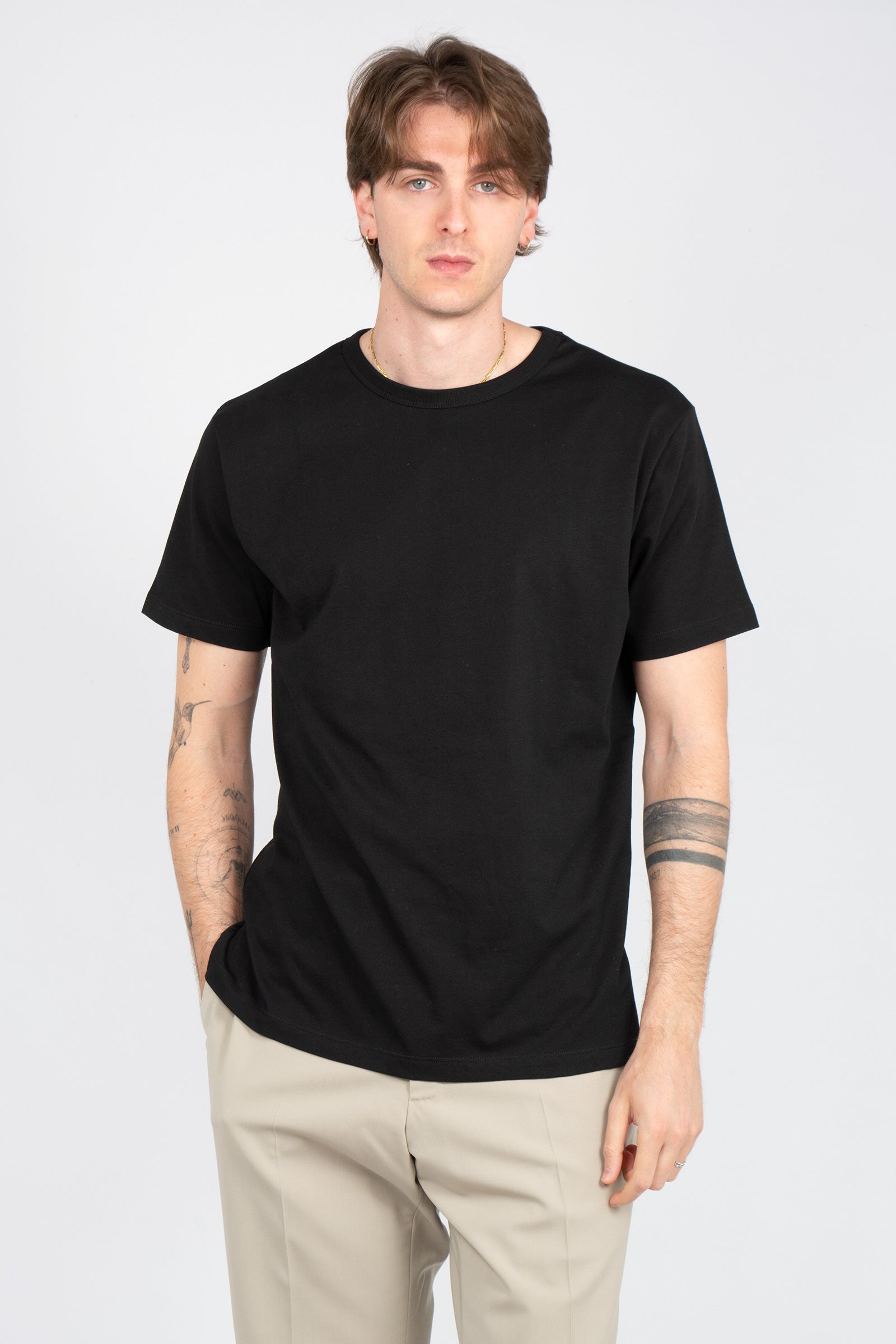 t-shirt in cotone B6AB96 NERO AMARANTO 