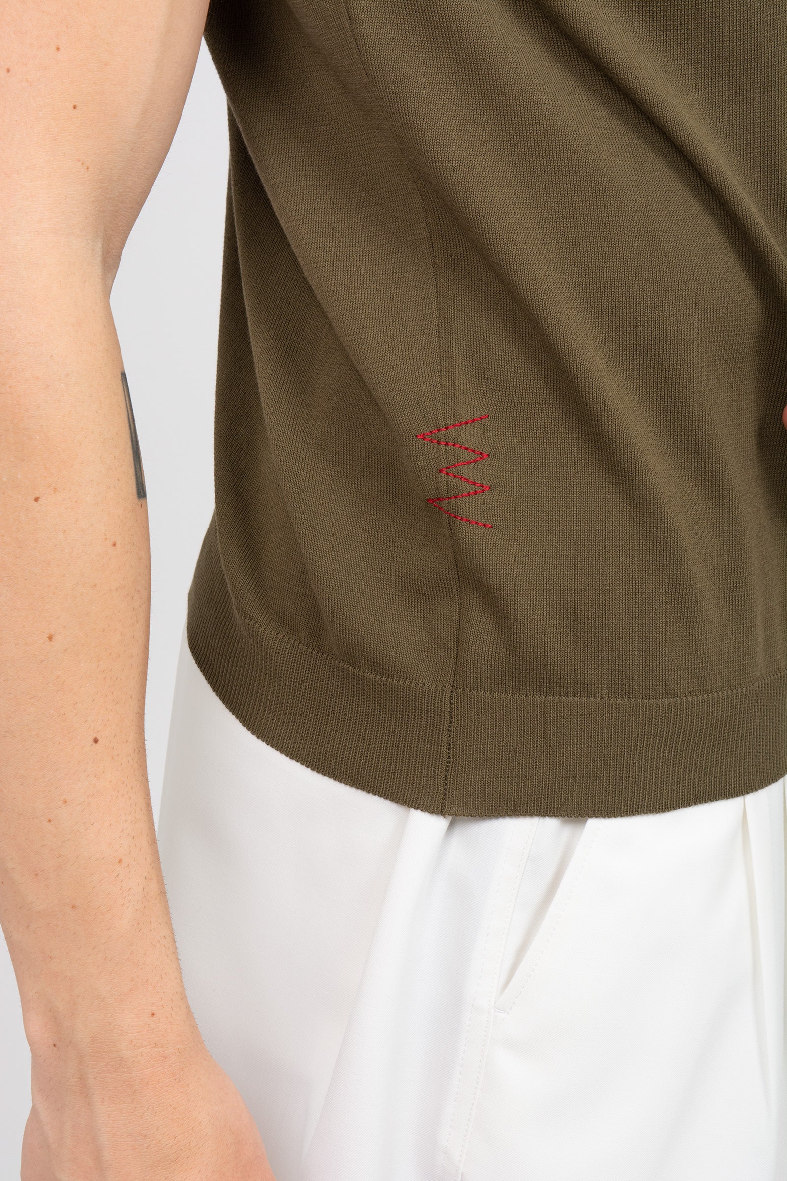 polo in cotone B9AB0051 MILITARE AMARANTO 