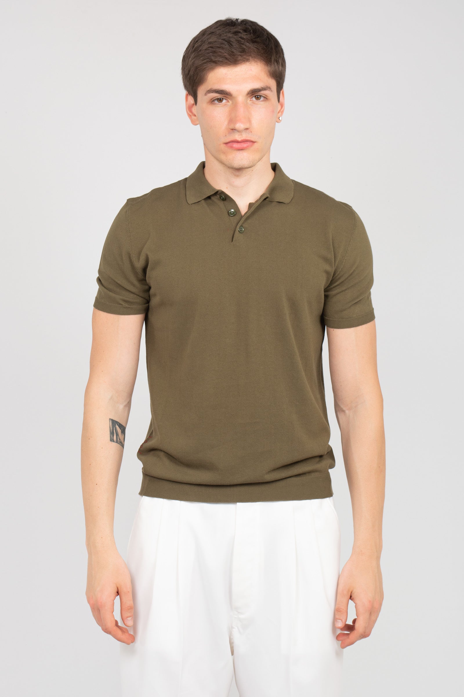 polo in cotone B9AB0051 MILITARE AMARANTO 