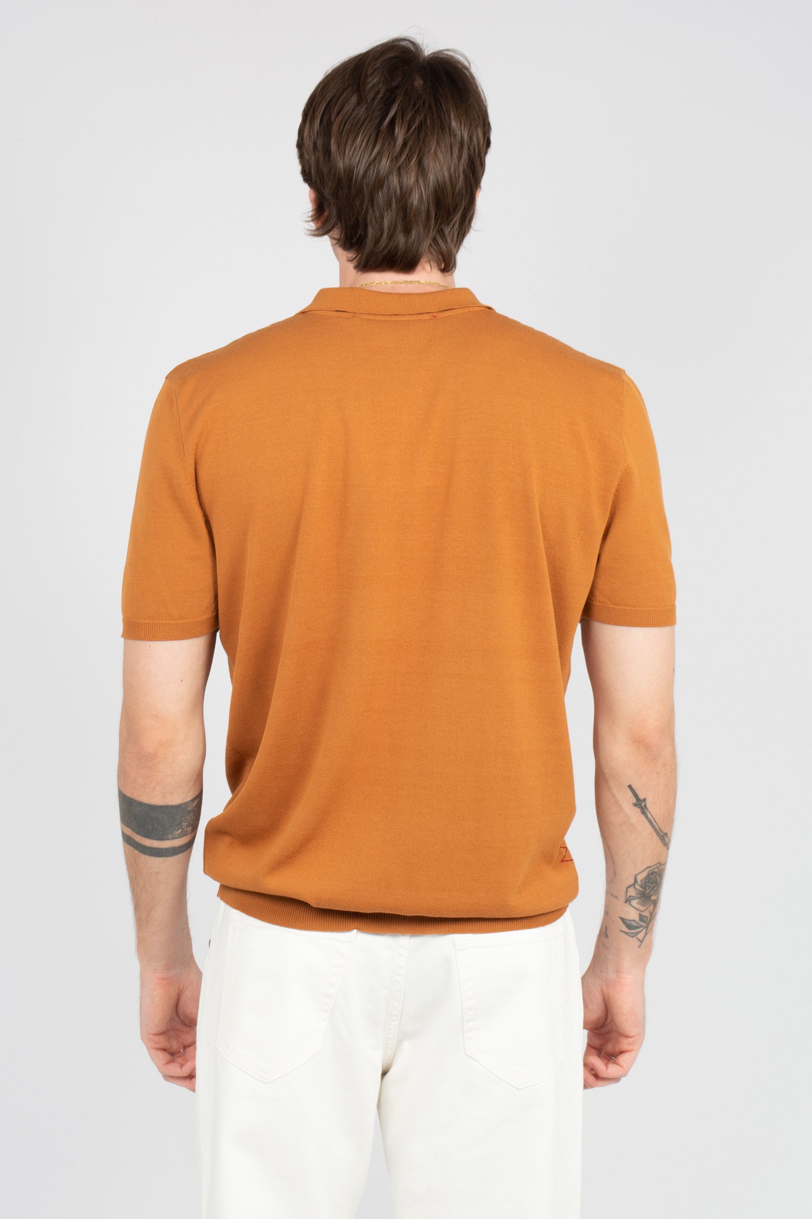 polo in cotone B9AB0051 TABACCO AMARANTO 