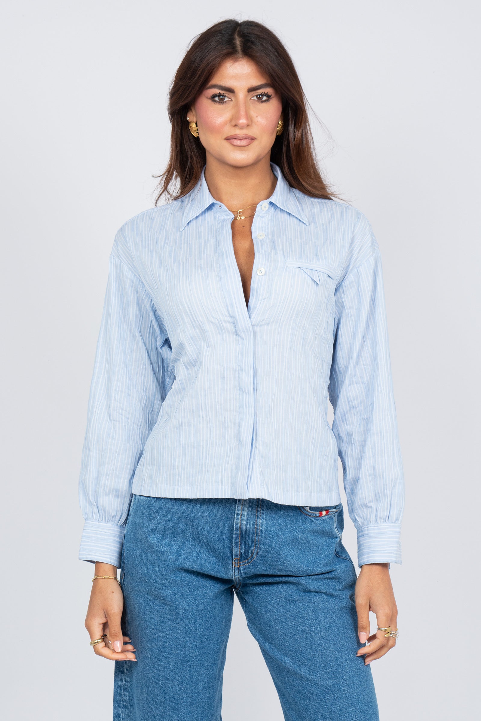 camicia in cotone a righe 'gilda' AMD124124CQ74XXXX C0617 AMISH 
