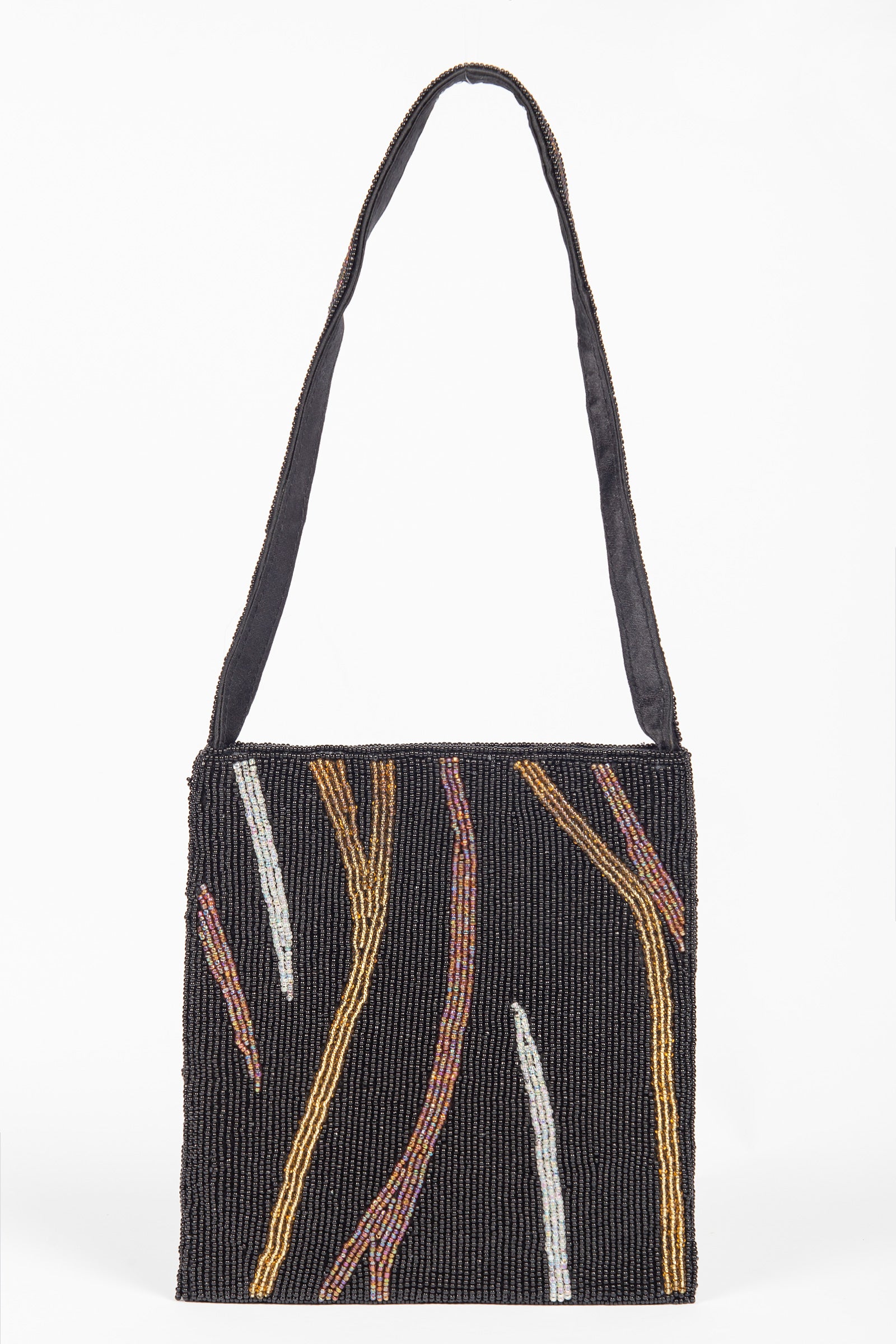 borsa a mano ricamara AC0240 NERO ANNA CECERE 