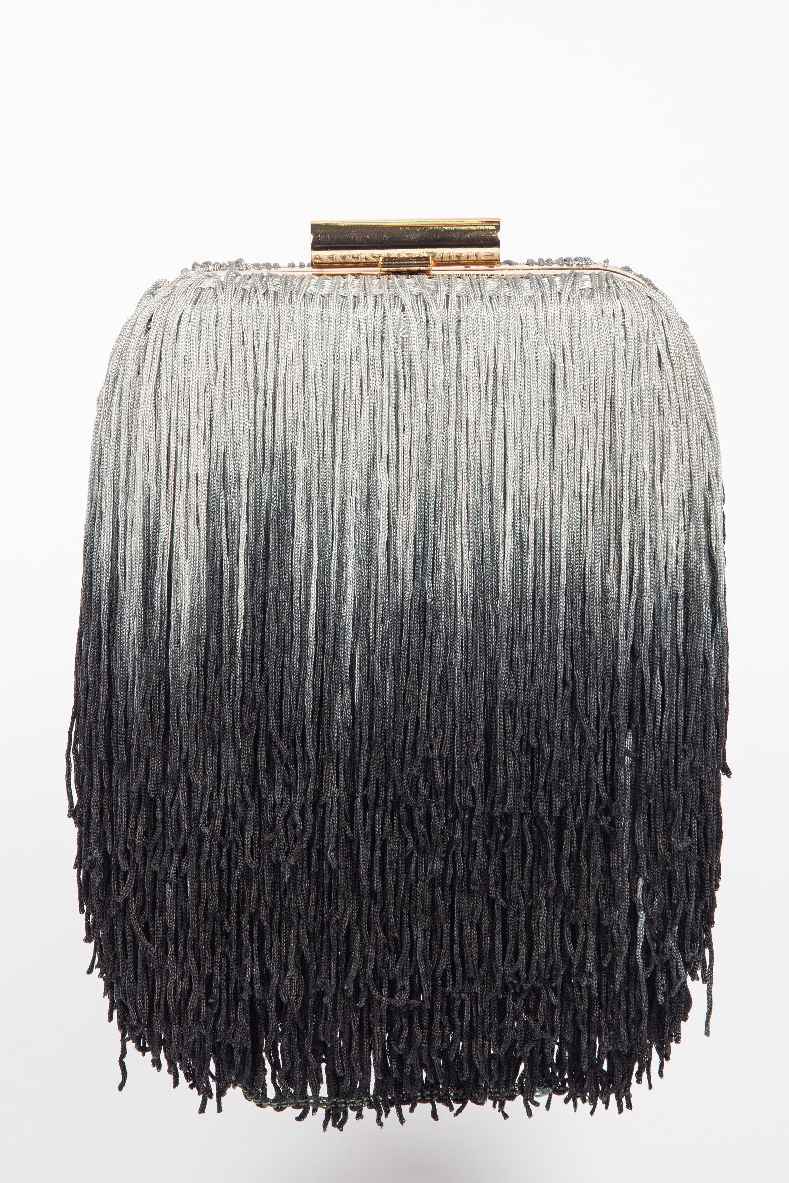 clutch rigida con frange ACA072 GRIGIONERO ANNA CECERE 