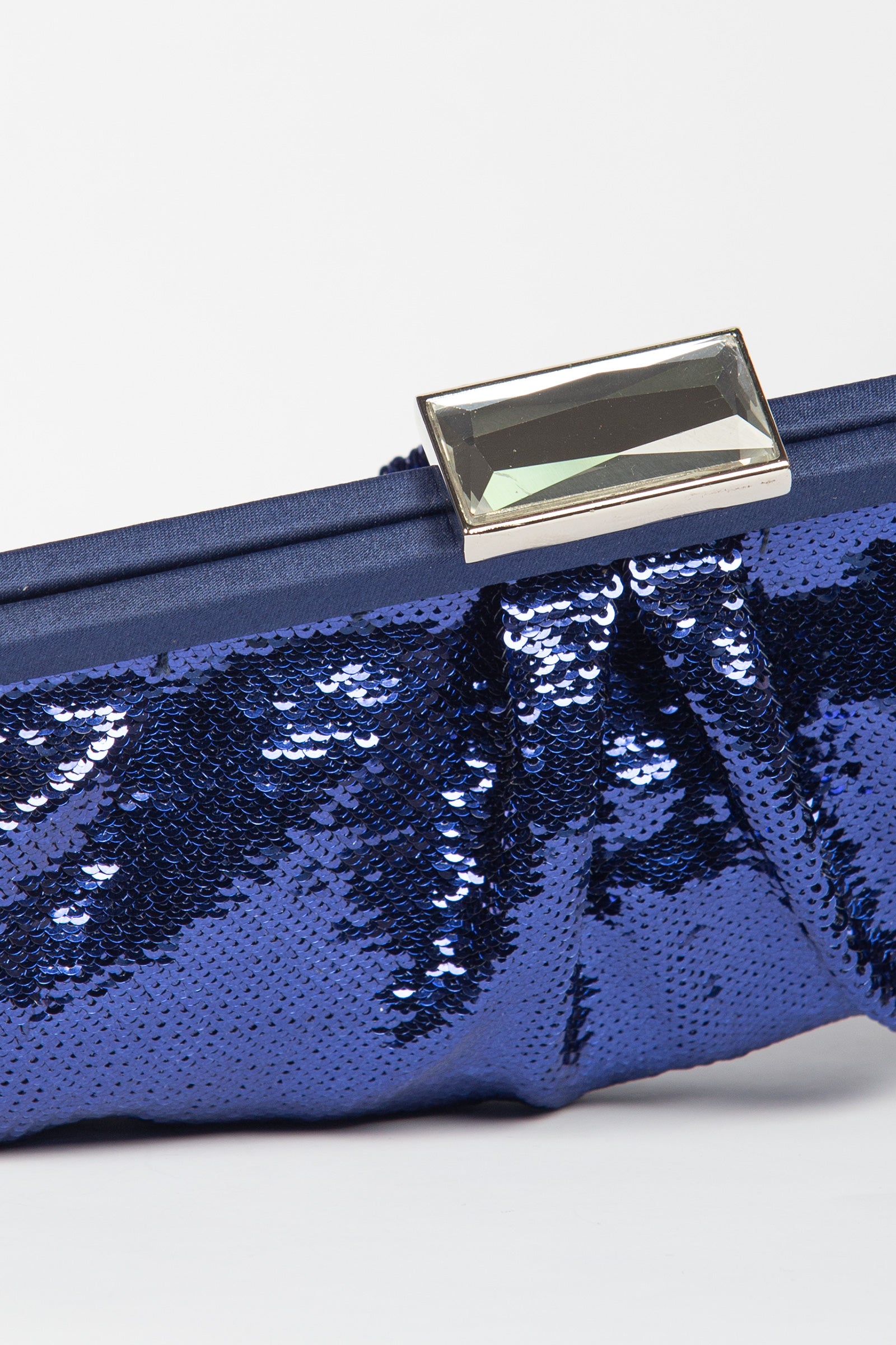 clutch morbida in pailettes ACX675 BLU ANNA CECERE 