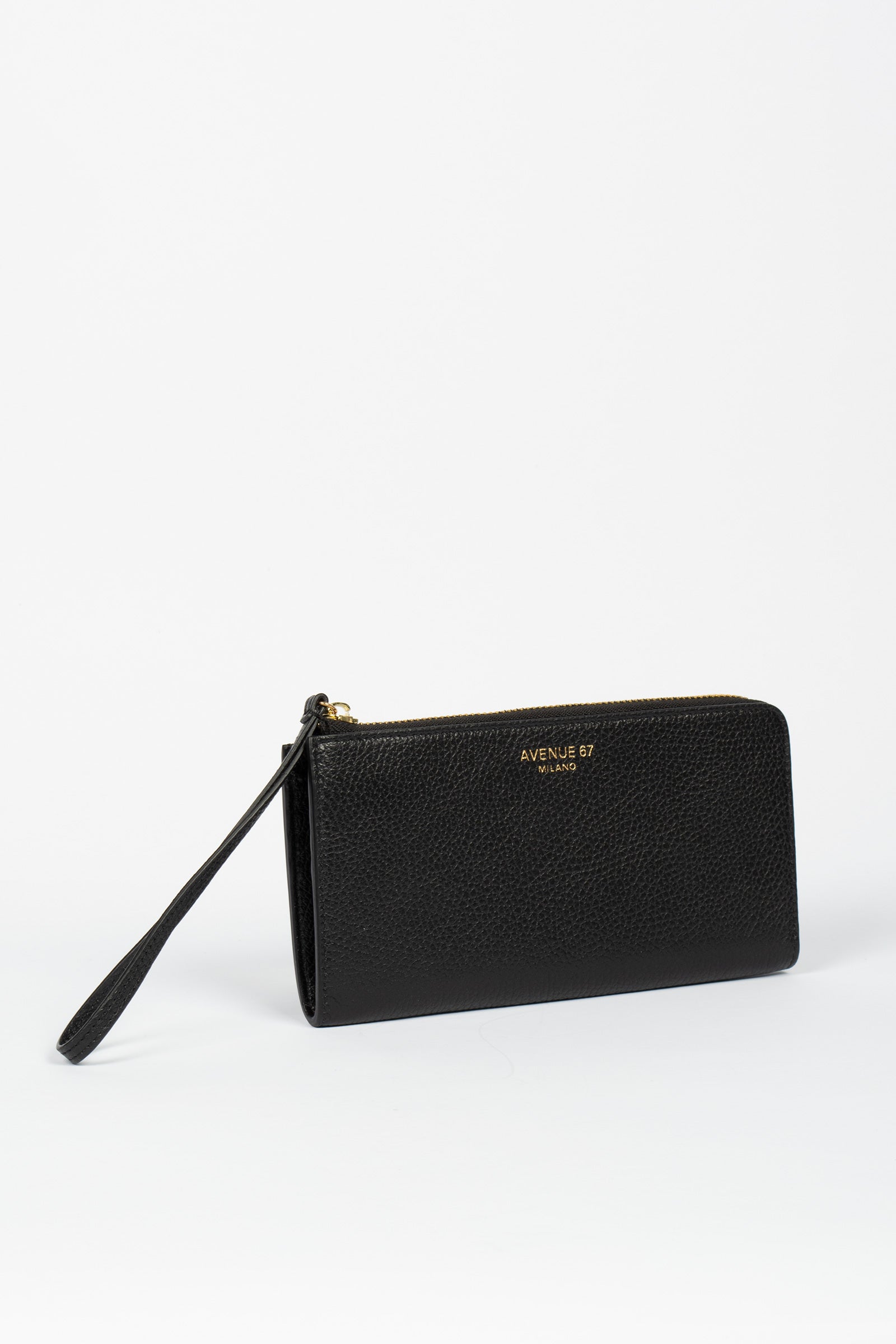 portafoglio con zip in nappa 'sam' SAMDOLLARO NERO AVENUE 67 