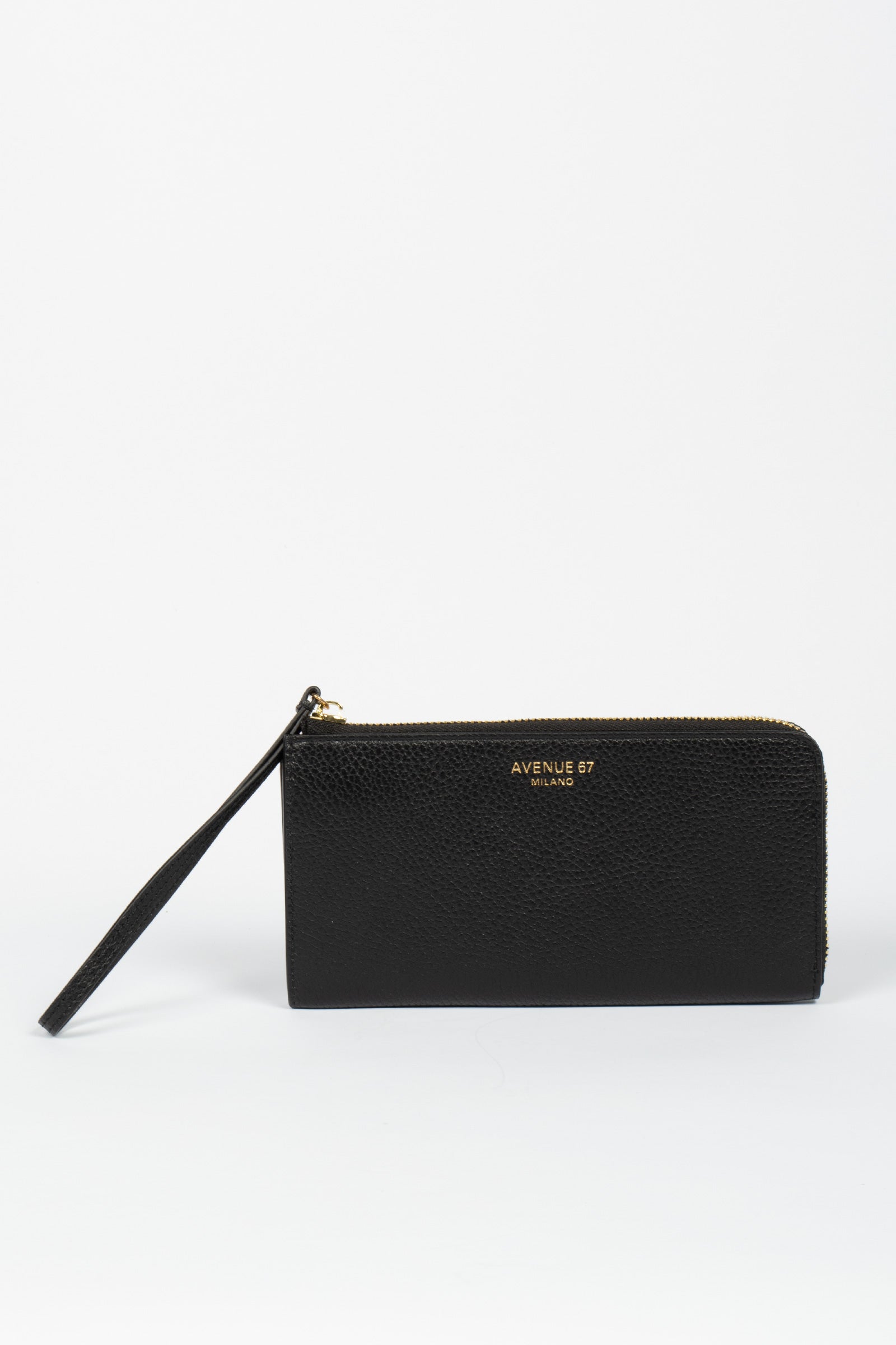 portafoglio con zip in nappa 'sam' SAMDOLLARO NERO AVENUE 67 