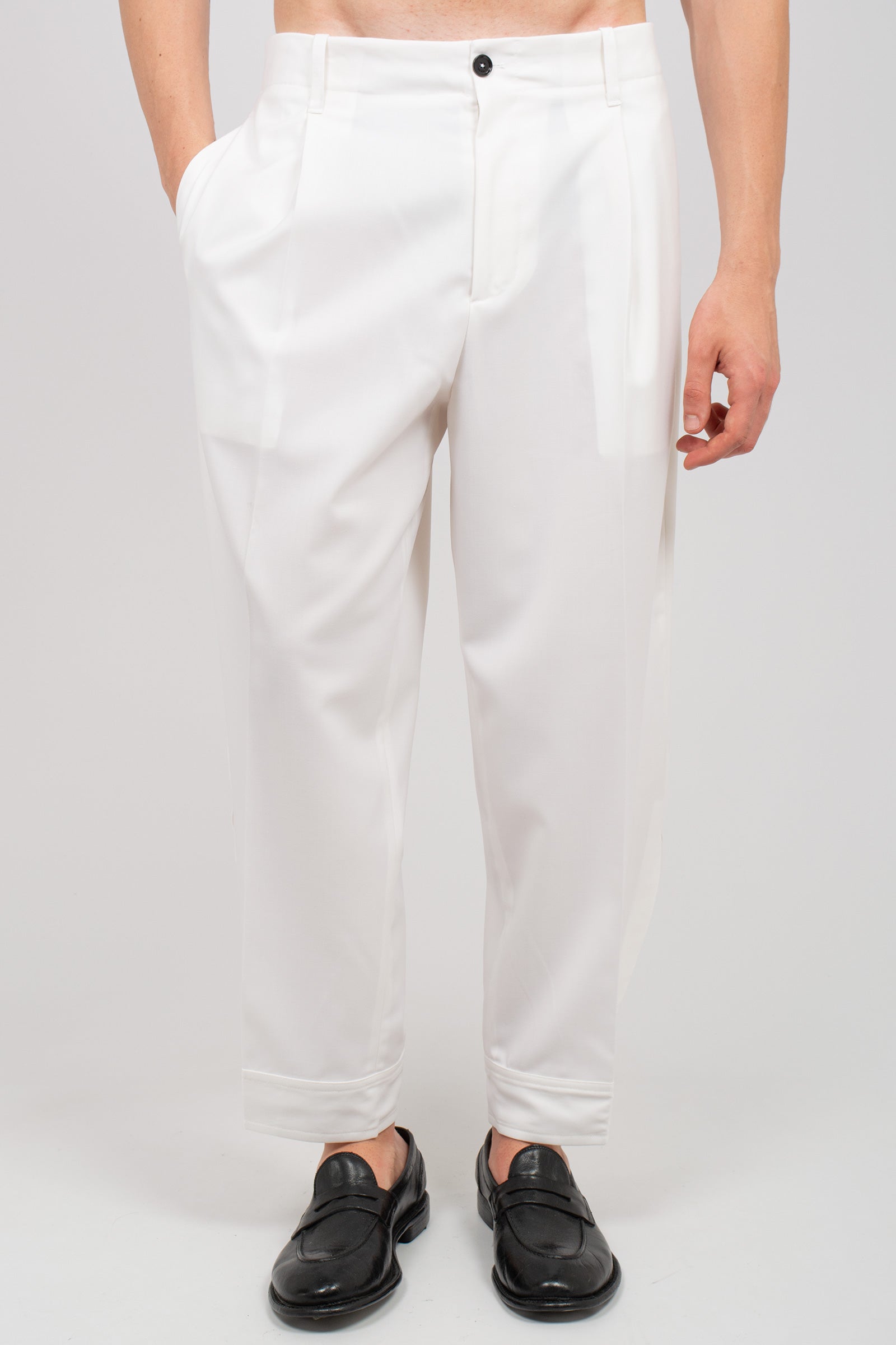 pantalone con bottoni sul fondo 'peter' PETERSMPS26 BIANCO BE ABLE 