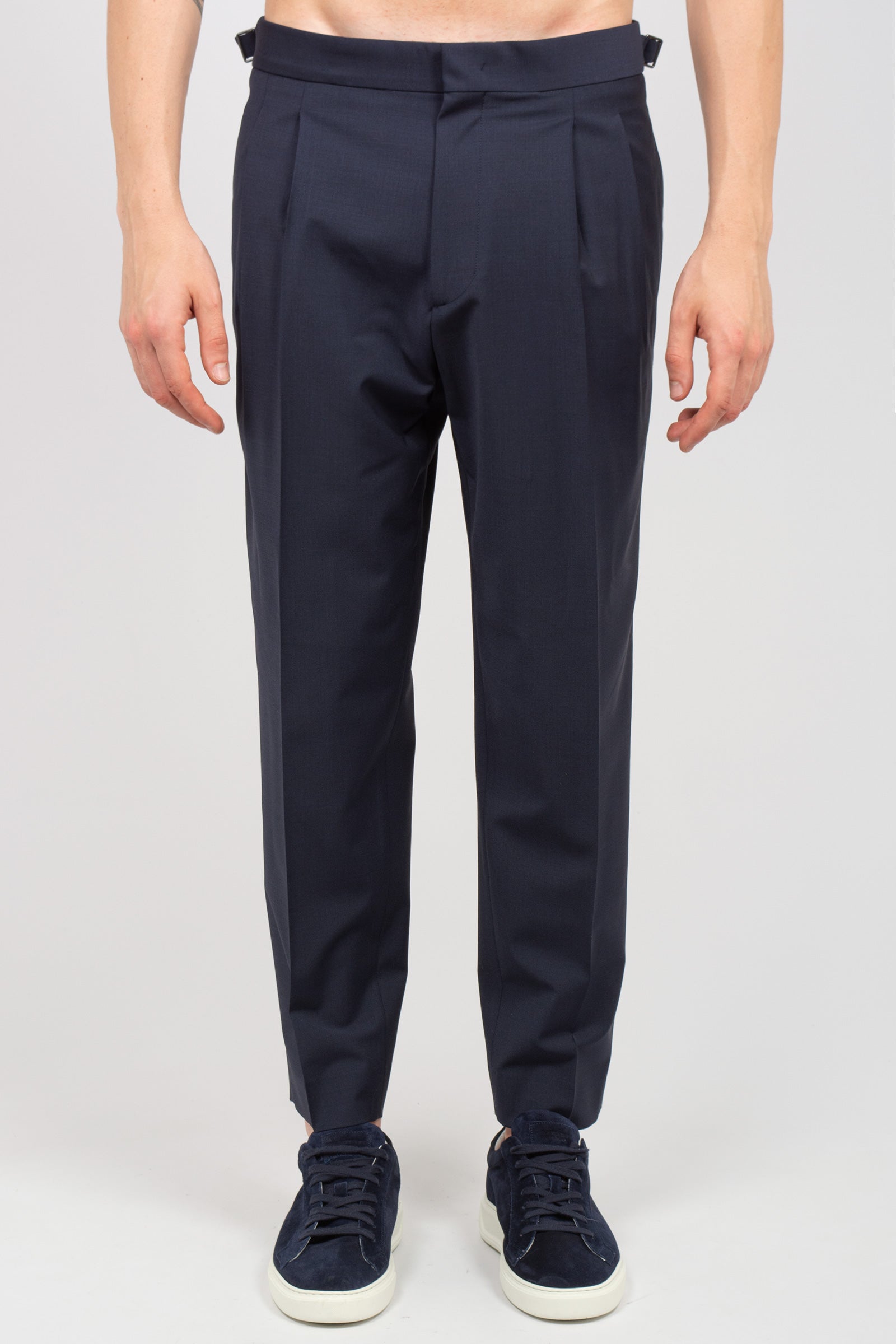 pantalone con pince in fresco lana 'roy' ROYTBCMS26 BLUSCURO BE ABLE 