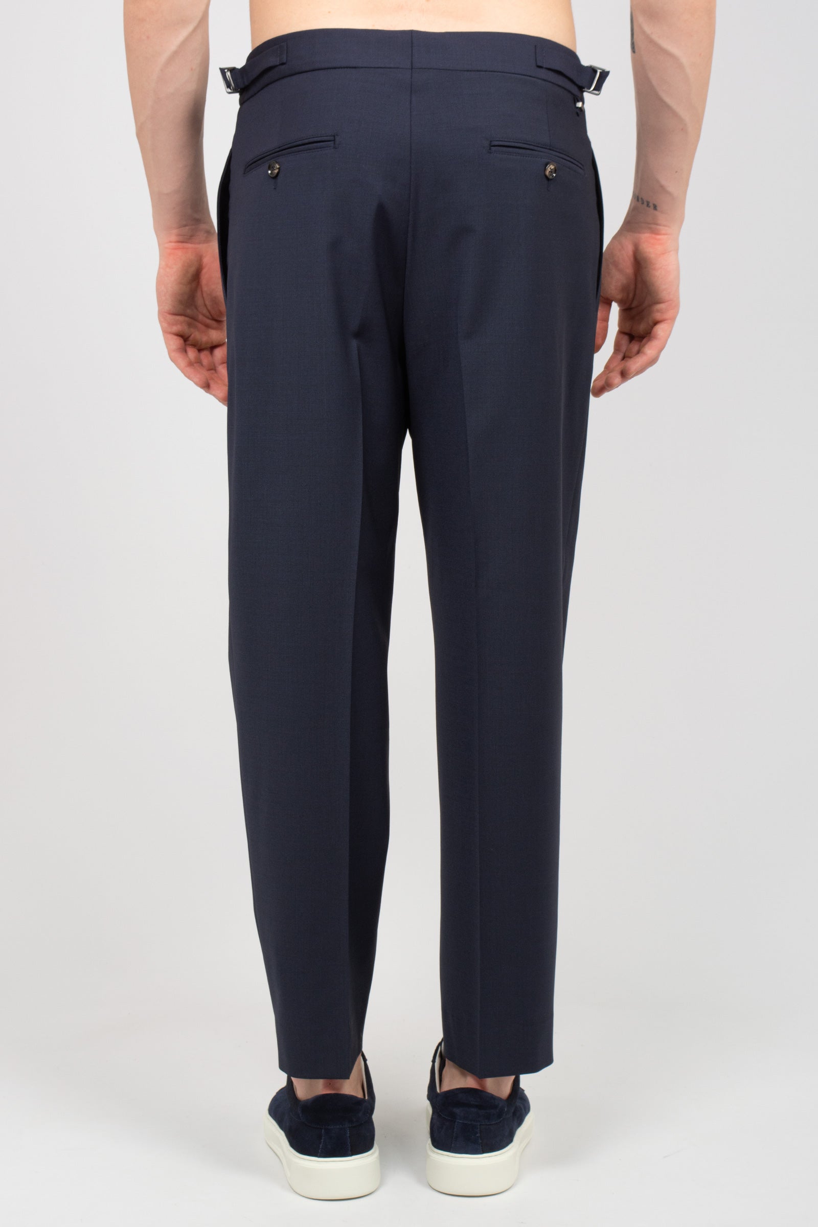 pantalone con pince in fresco lana 'roy' ROYTBCMS26 BLUSCURO BE ABLE 