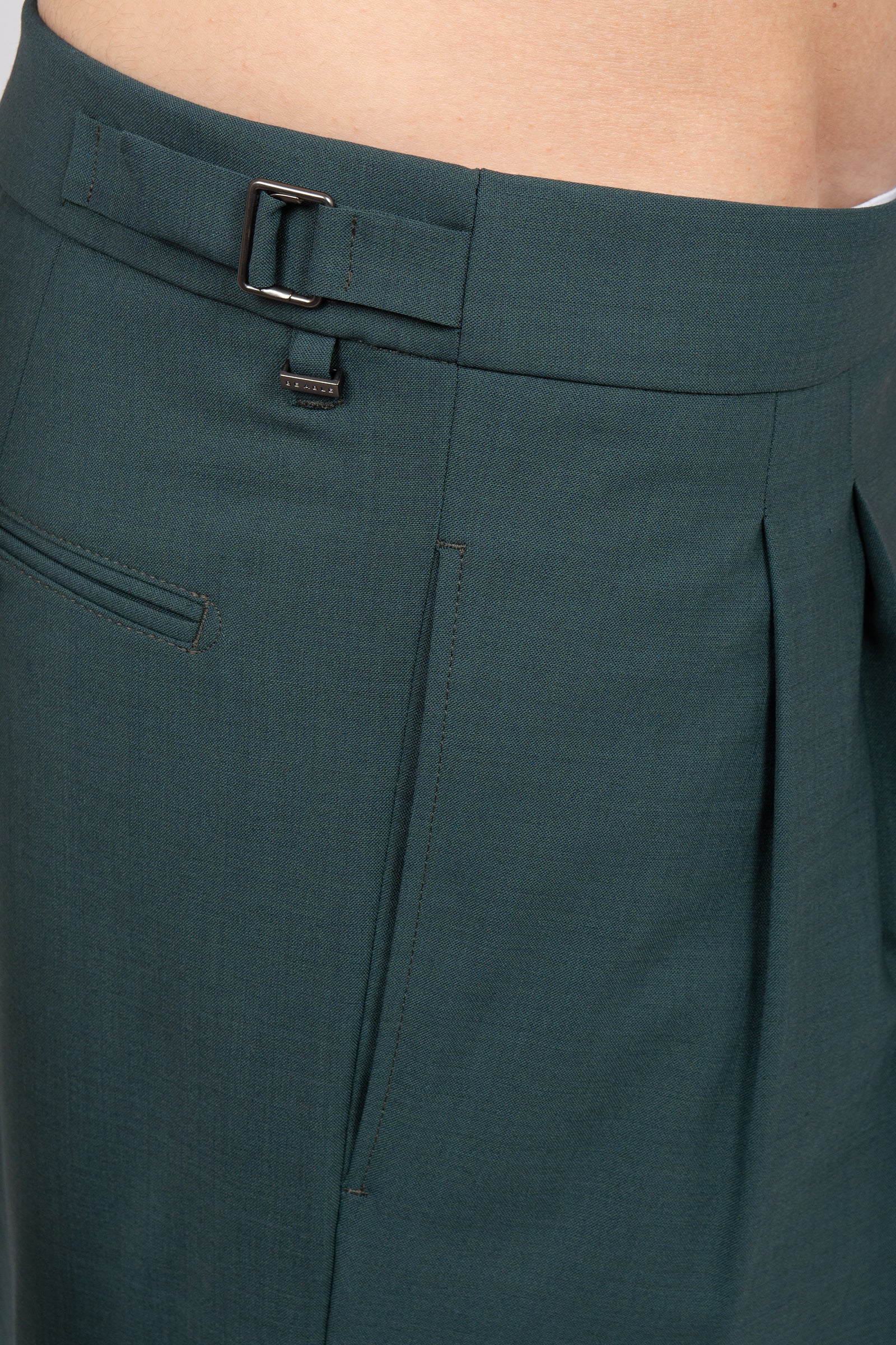 pantalone con pince in fresco lana 'roy' ROYTBCMS26 VERDE BE ABLE 
