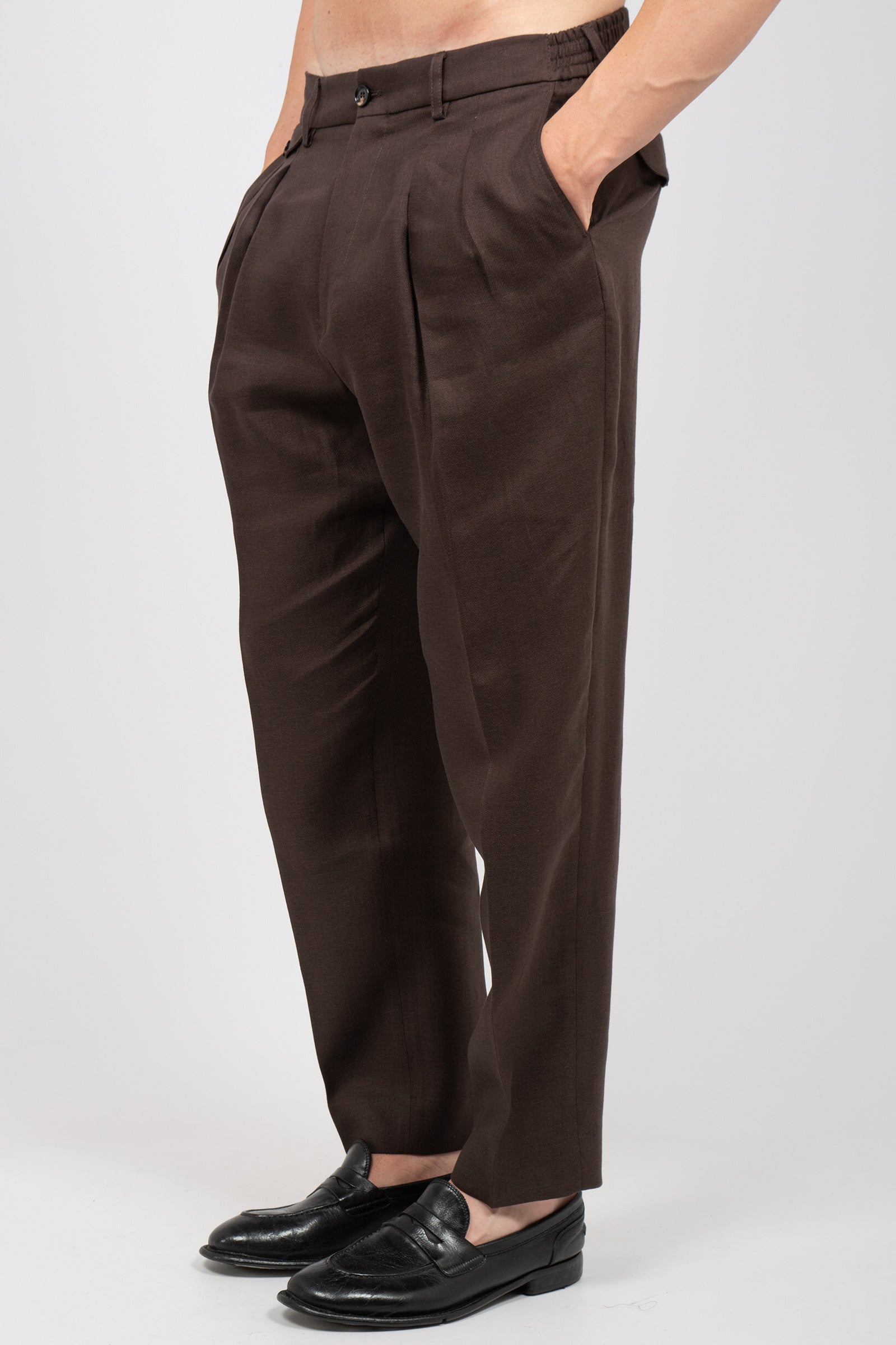 pantalone in lino 'sammy' SAMMYLM85S26 CACAO BE ABLE 