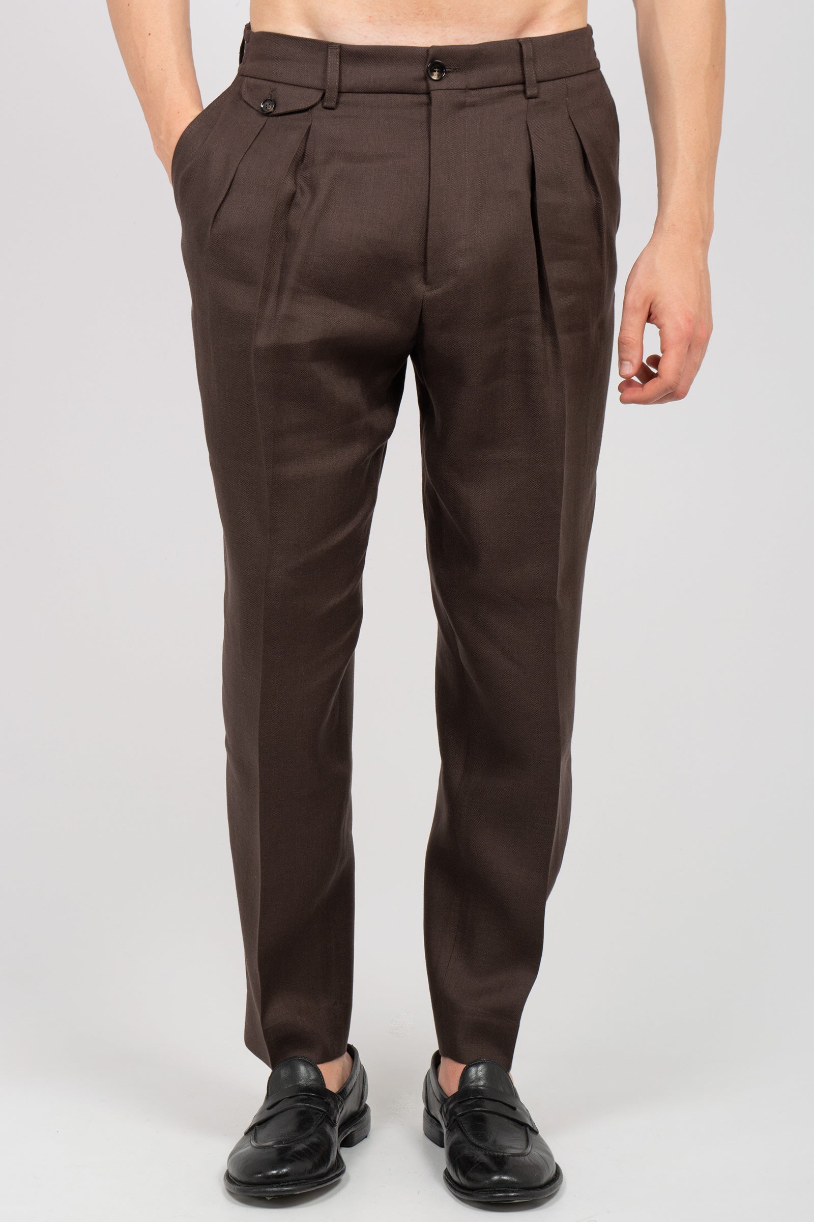 pantalone in lino 'sammy' SAMMYLM85S26 CACAO BE ABLE 