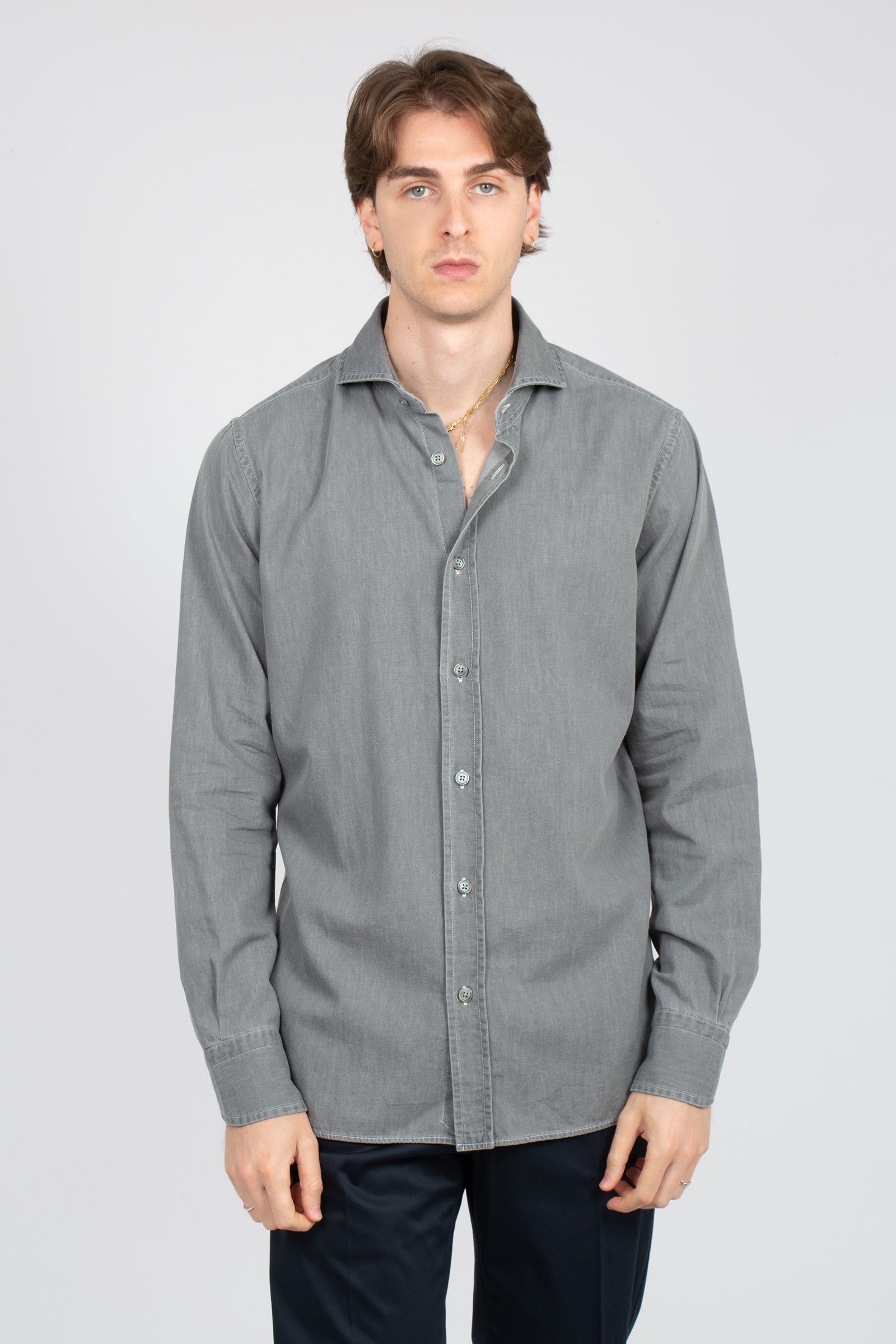 camicia in denim chambre 34RBU2713DEN110 1 BOLZONELLA1934 