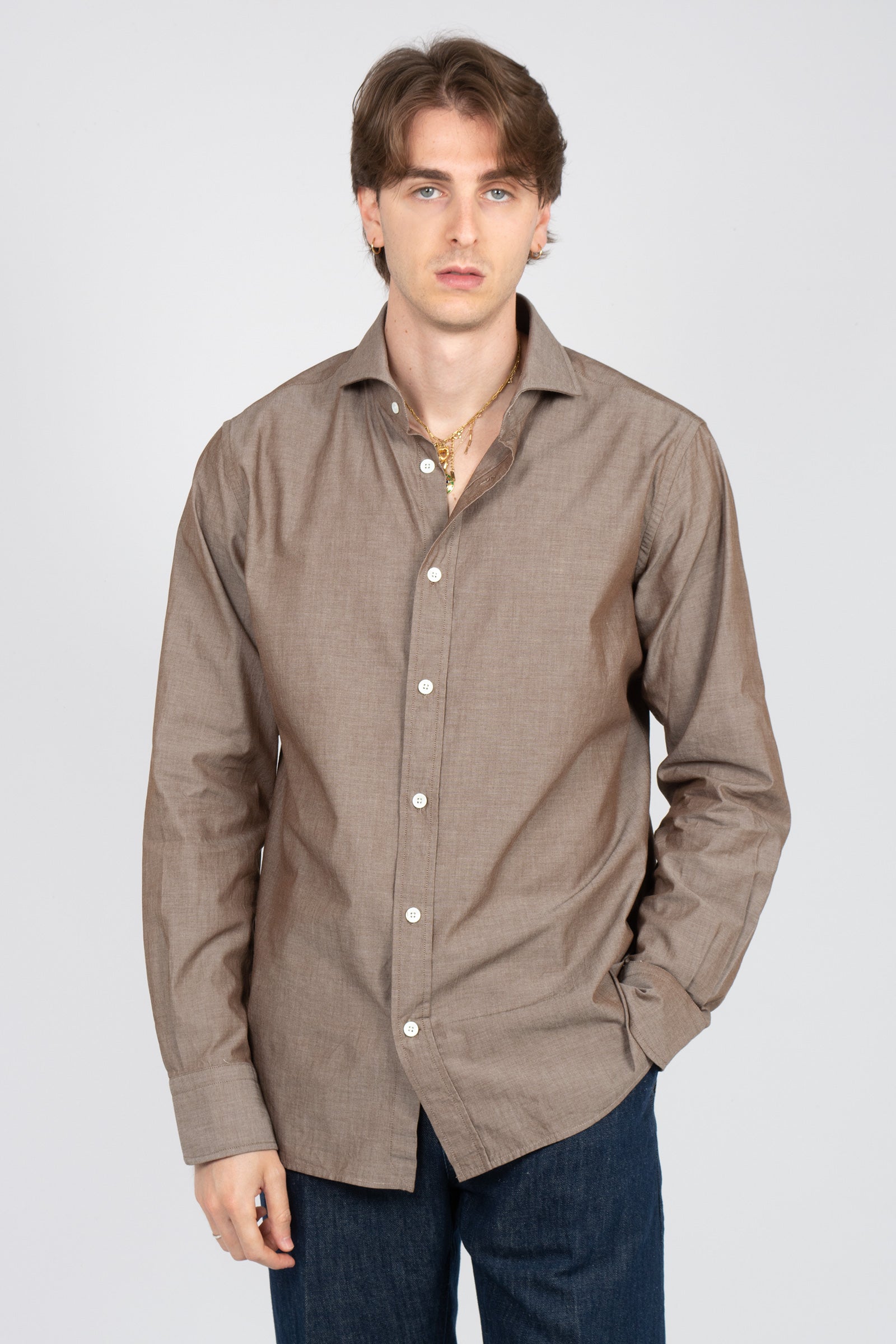 camicia in buell di cotone 34RBU27146801 04 BOLZONELLA1934 