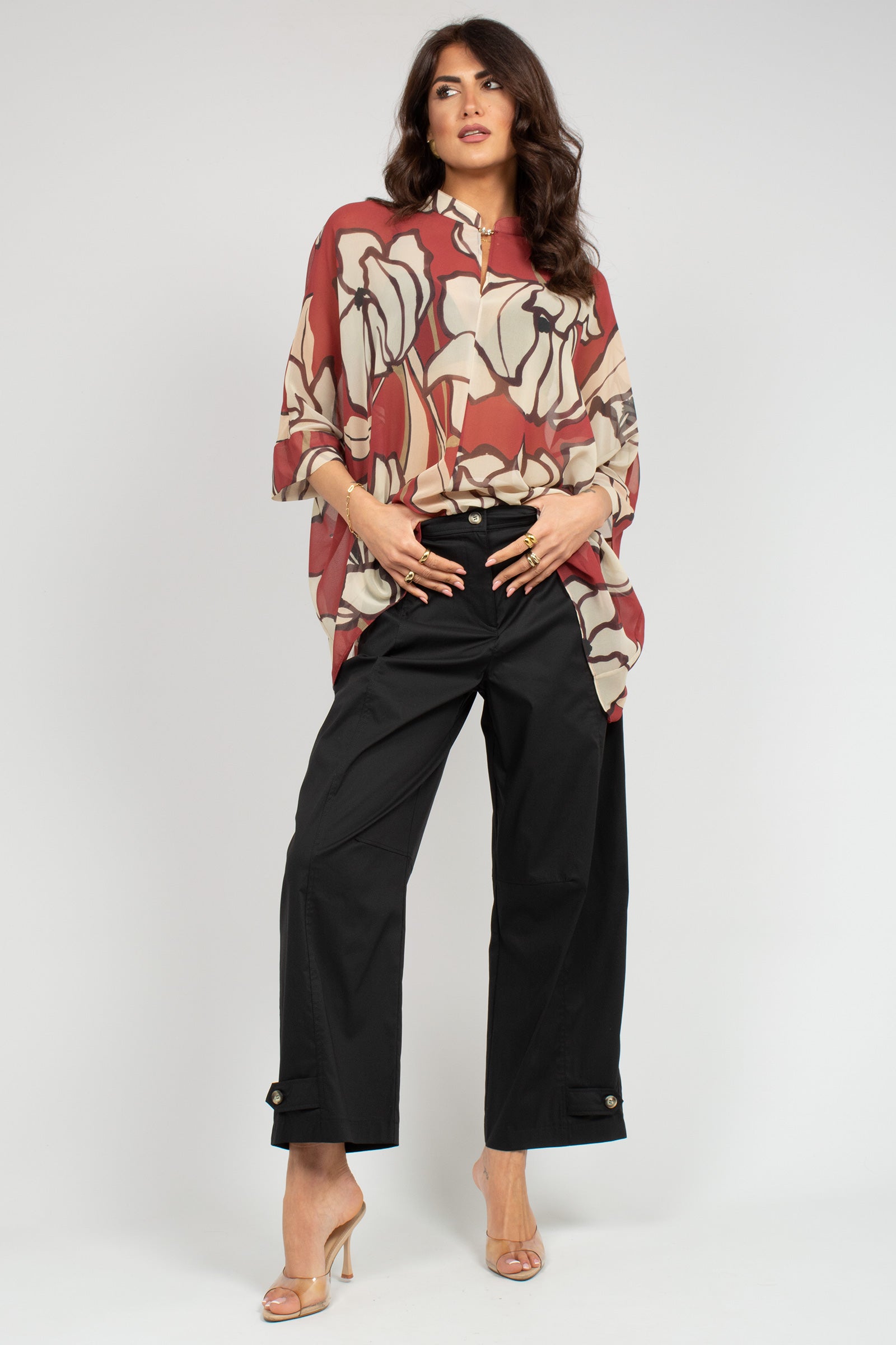 camicia oversize in georgette stampata 2226E100354N 01 DIANA GALLESI 