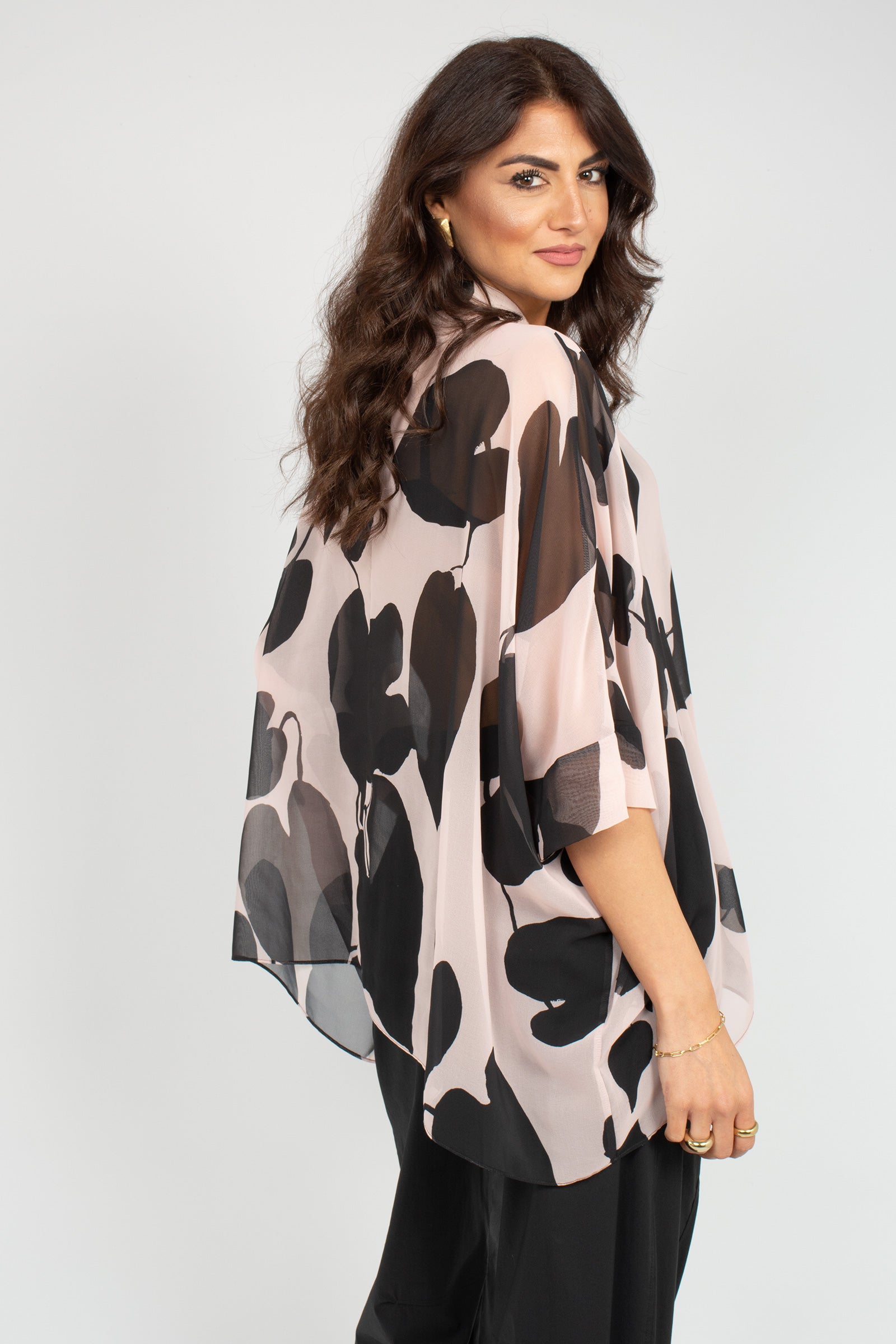 camicia oversize in georgette stampata 2226E100354N 41 DIANA GALLESI 