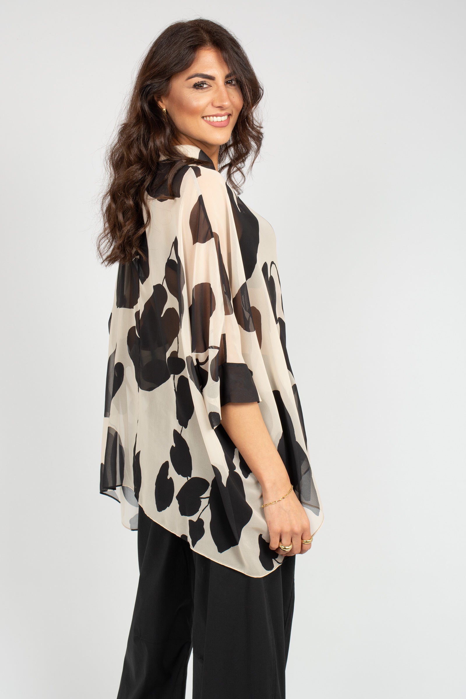 camicia oversize in georgette stampata 2226E100354N 42 DIANA GALLESI 