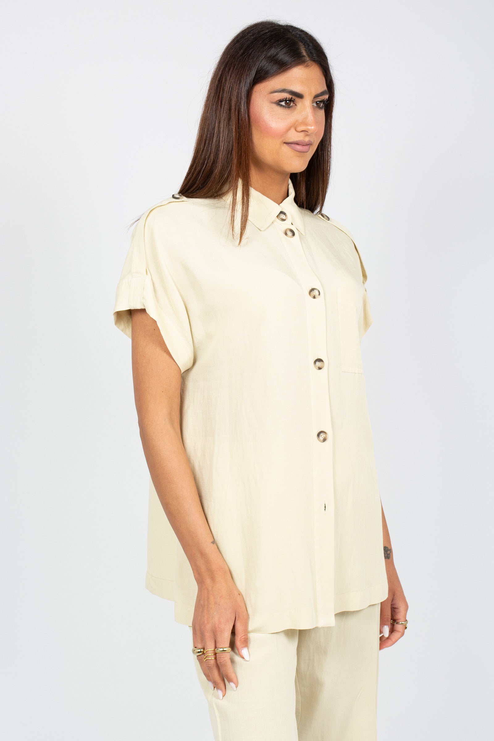 camicia in viscosa con bottoni 5056R003067N 02 DIANA GALLESI 