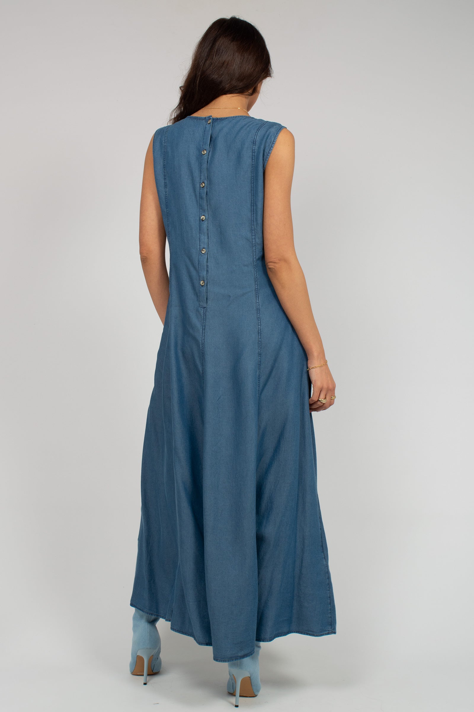 abito in lyocell effetto denim 7032R004897N 34 DIANA GALLESI 