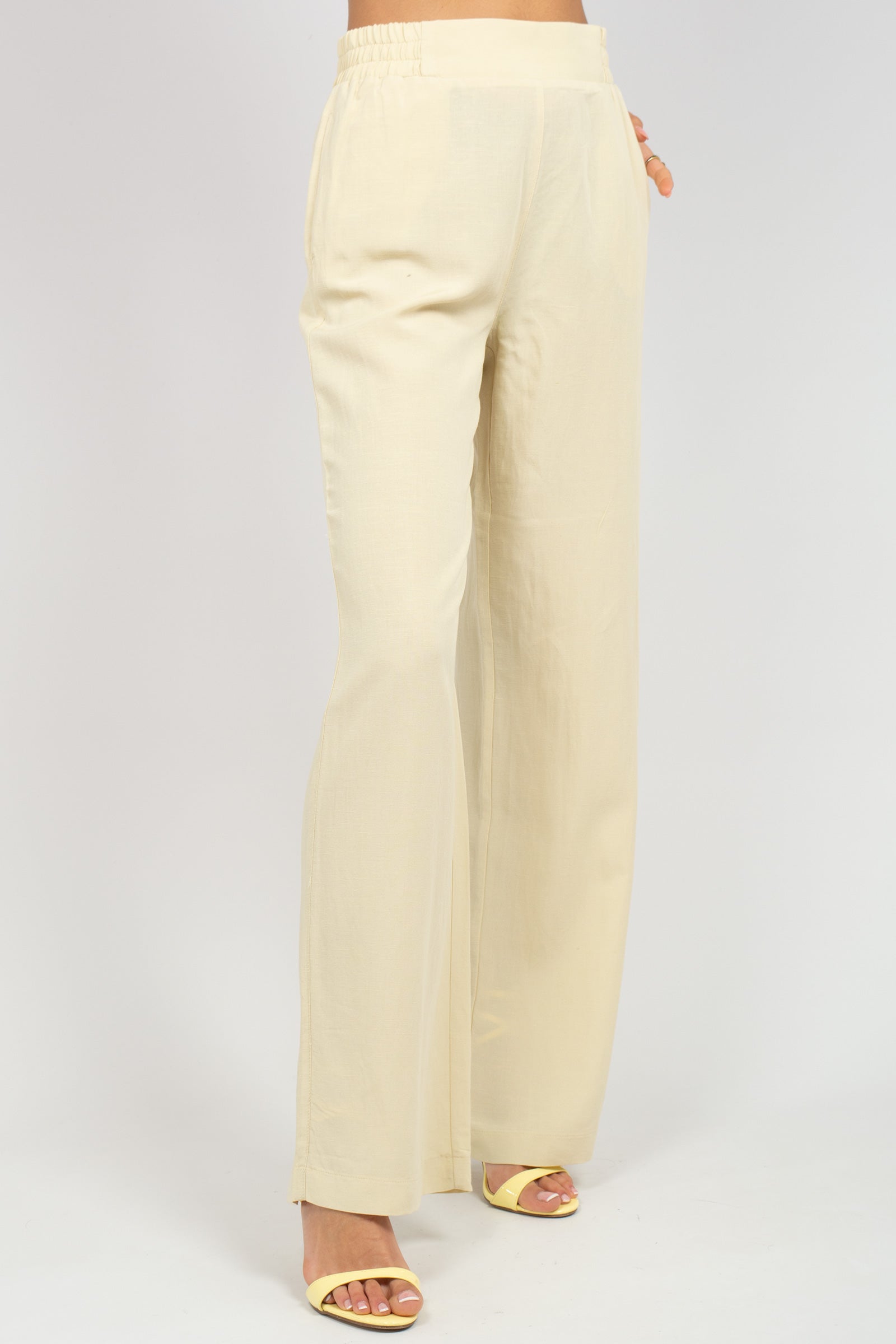 pantalone in misto viscosa e lino P004R008917N 02 DIANA GALLESI 