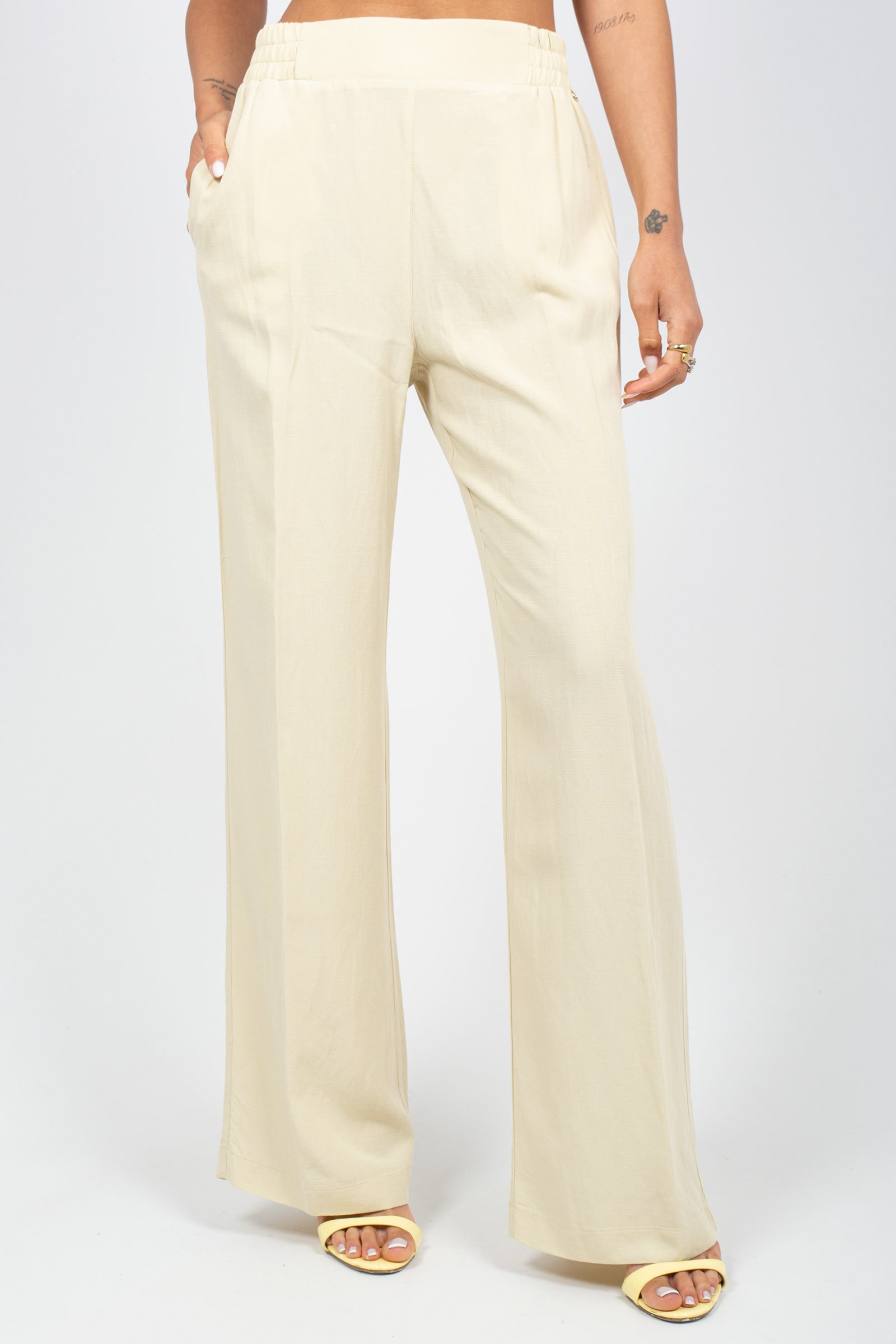 pantalone in misto viscosa e lino P004R008917N 02 DIANA GALLESI 