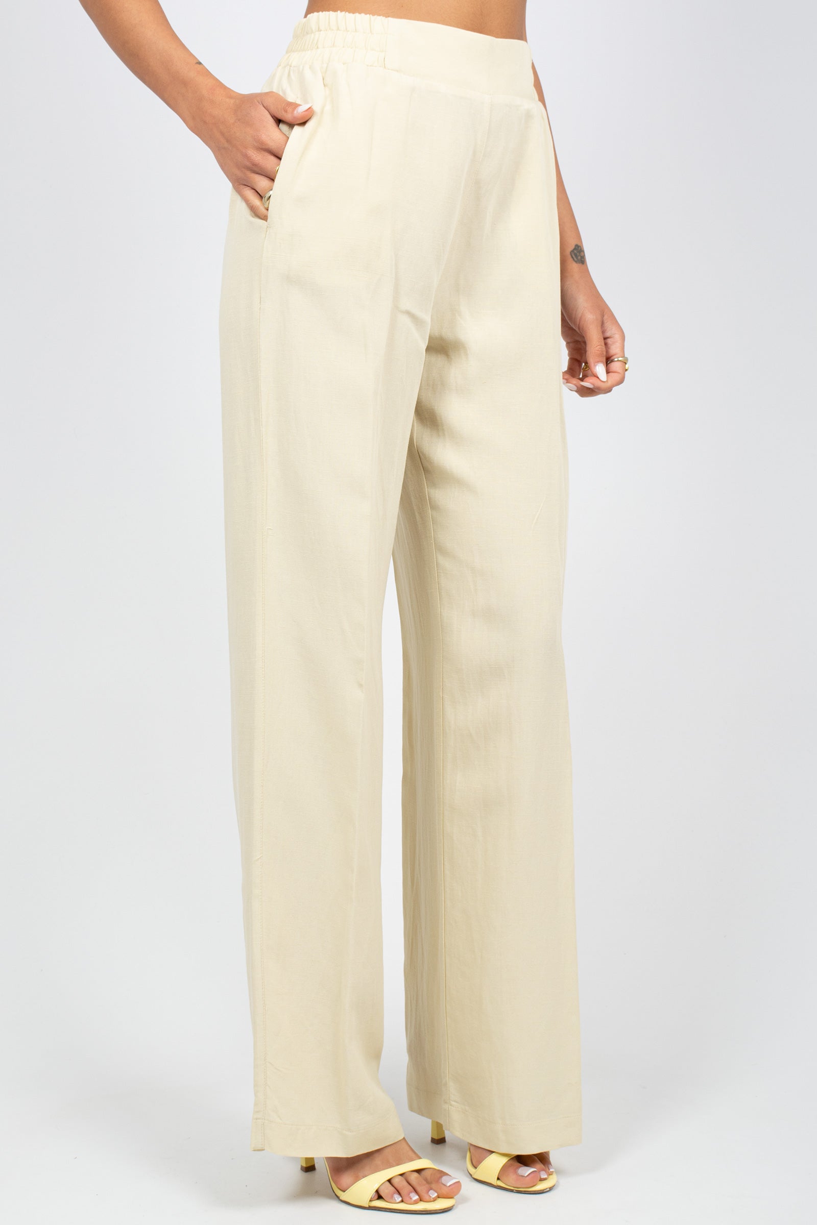 pantalone in misto viscosa e lino P004R008917N 02 DIANA GALLESI 
