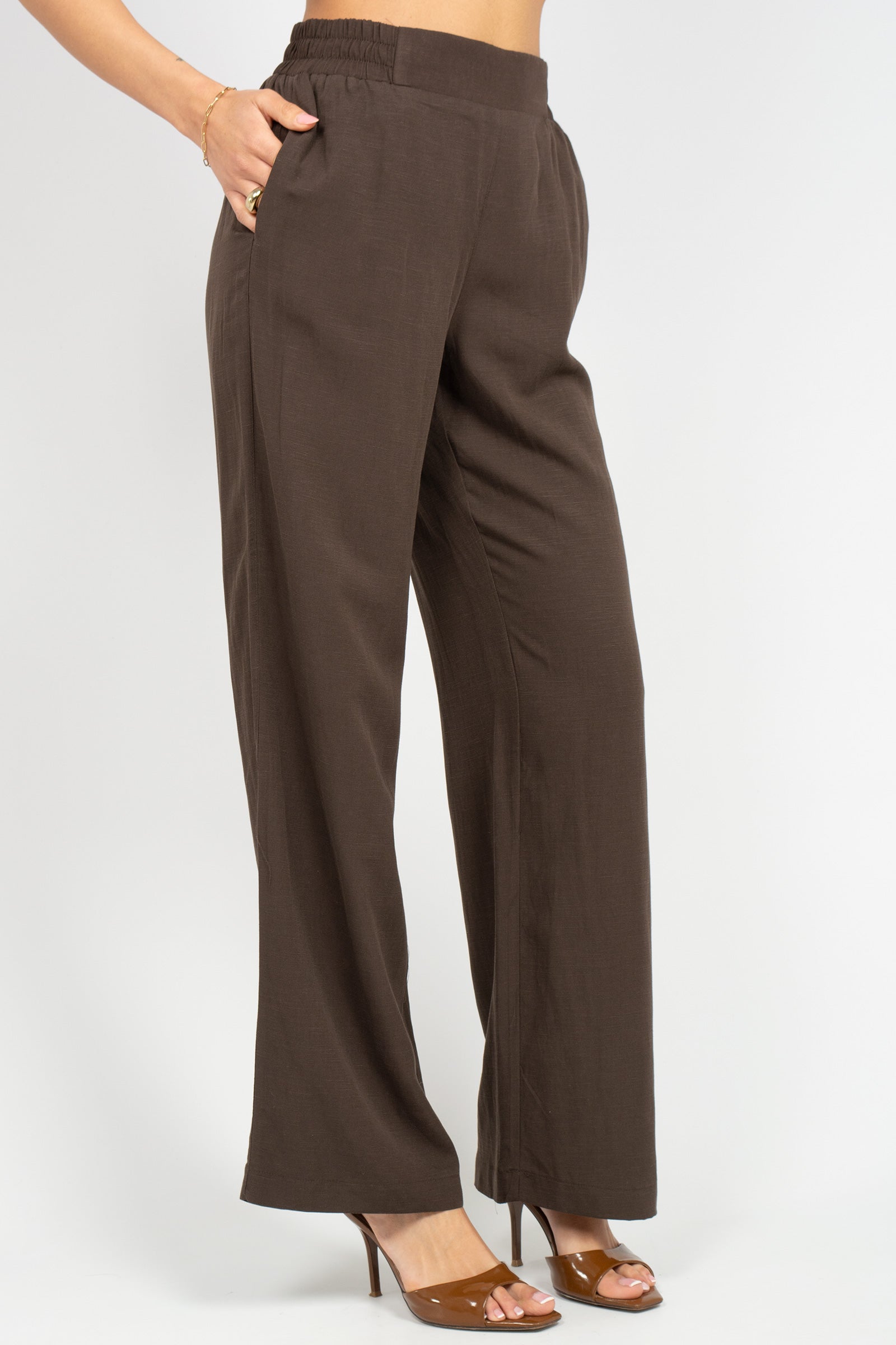 pantalone in misto viscosa e lino P004R008917N 22 DIANA GALLESI 