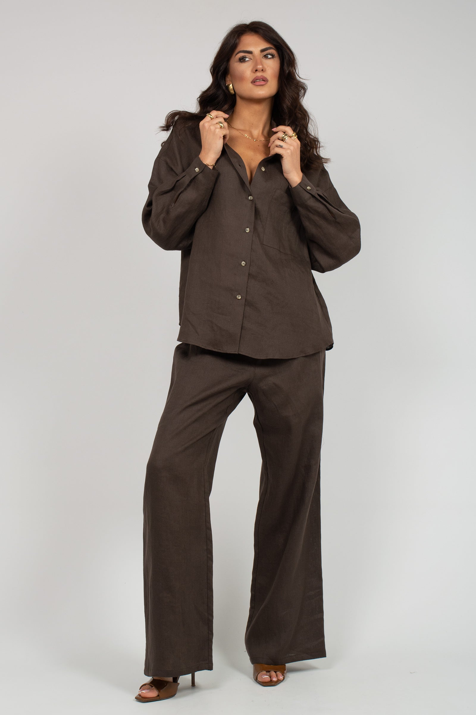 pantalone in lino P017R008955N 32 DIANA GALLESI 