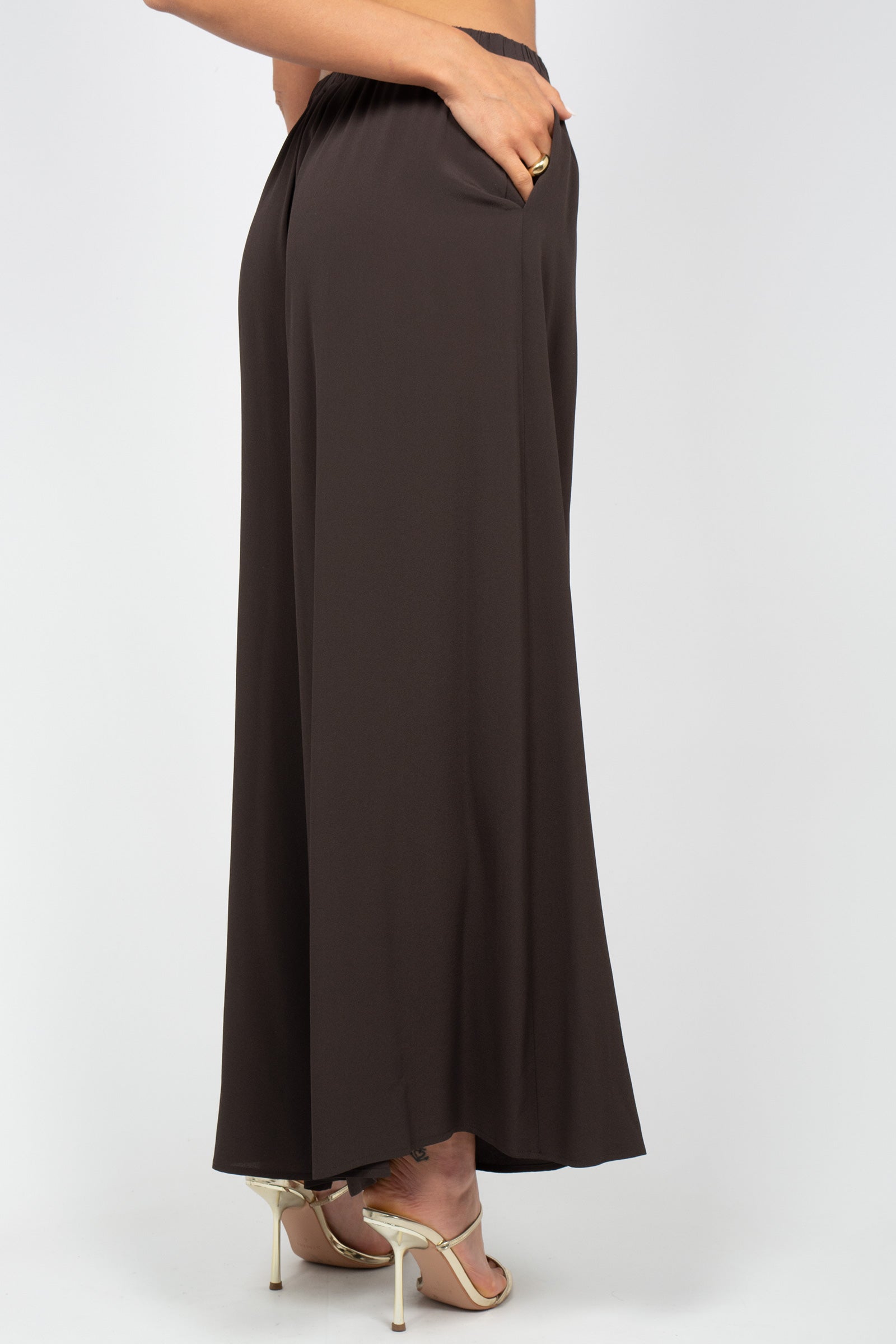 pantalone ampio con coulisse in misto seta ACQUADD11 850 DOUUOD 