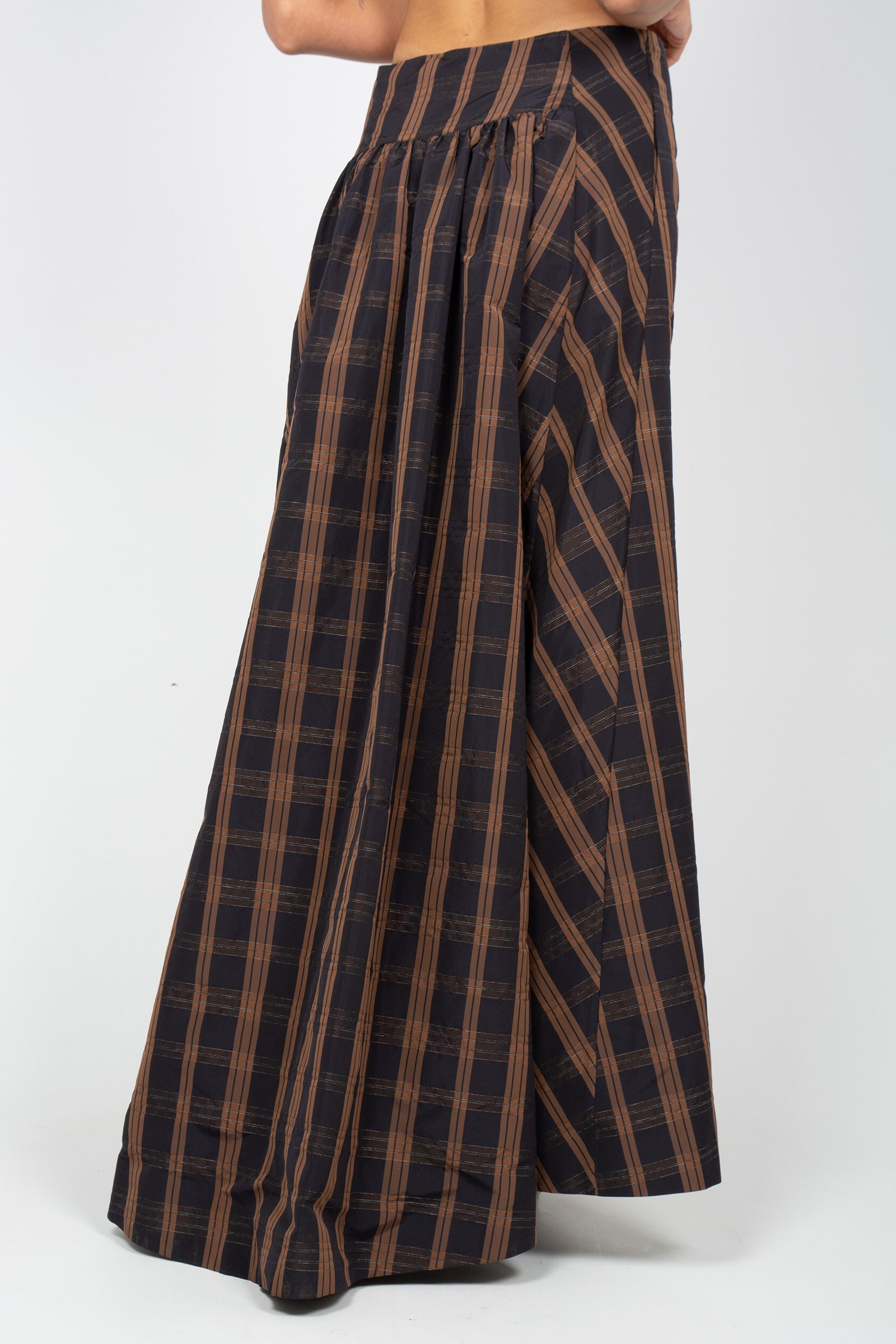 gonna lunga in taffeta a quadri BRACHETTODD14 999 DOUUOD 