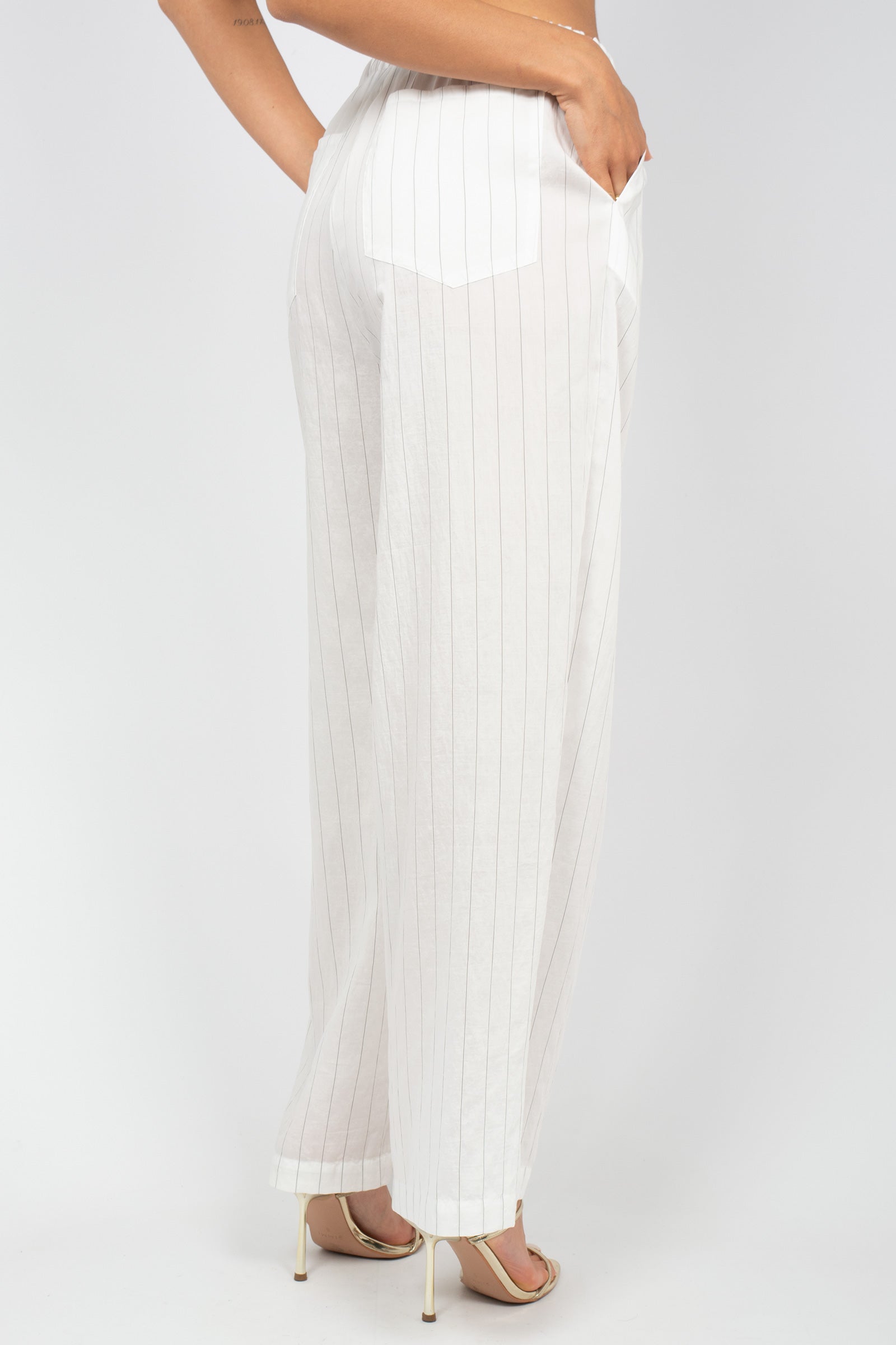pantalone in tessuto gessato CHIANTIDD06 010 DOUUOD 
