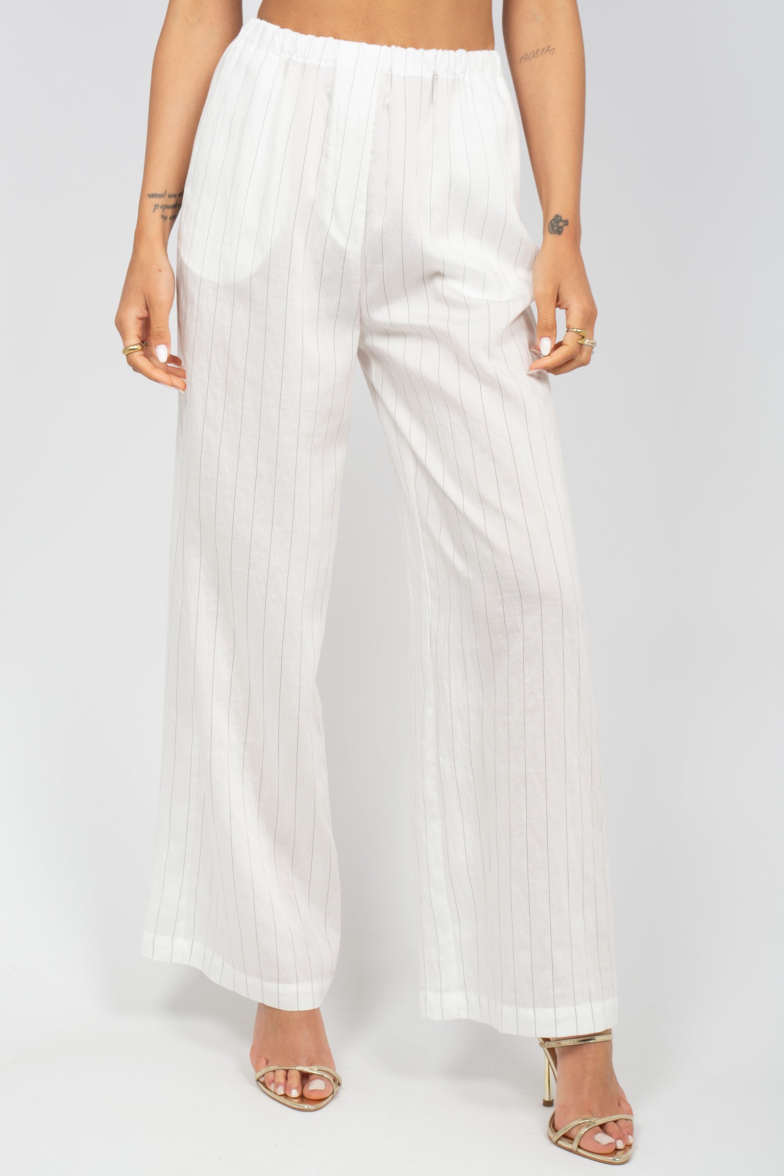 pantalone in tessuto gessato CHIANTIDD06 010 DOUUOD 