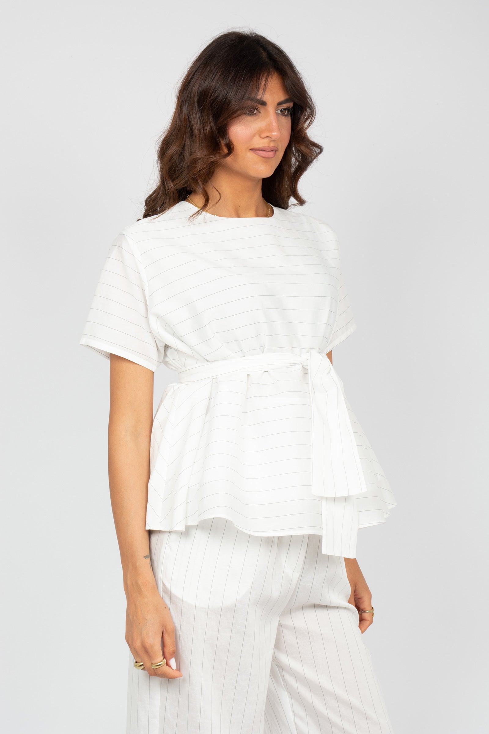 blusa in tessuto gessato CORVINADD06 010 DOUUOD 
