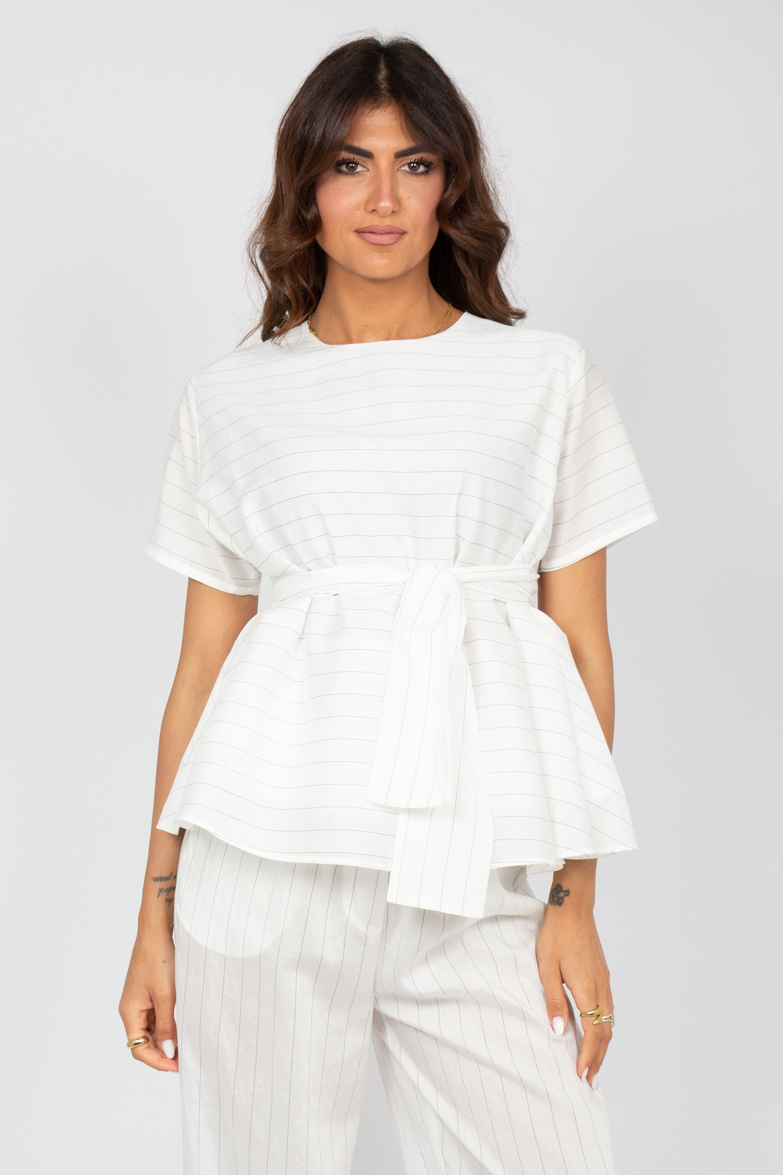 blusa in tessuto gessato CORVINADD06 010 DOUUOD 