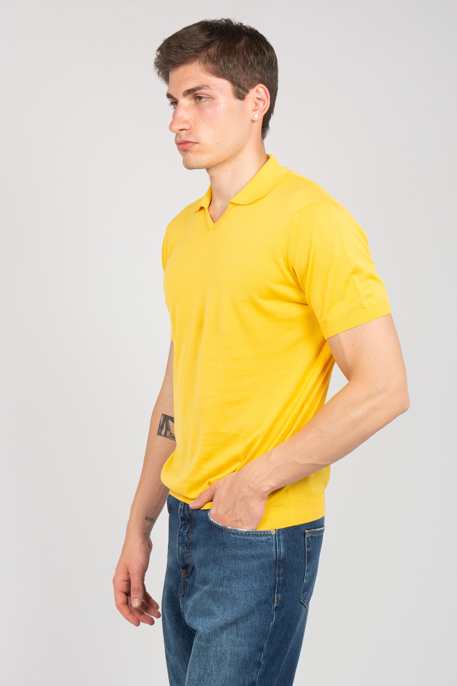 polo scollo v in cotone D0GN146 228 DRUMOHR 