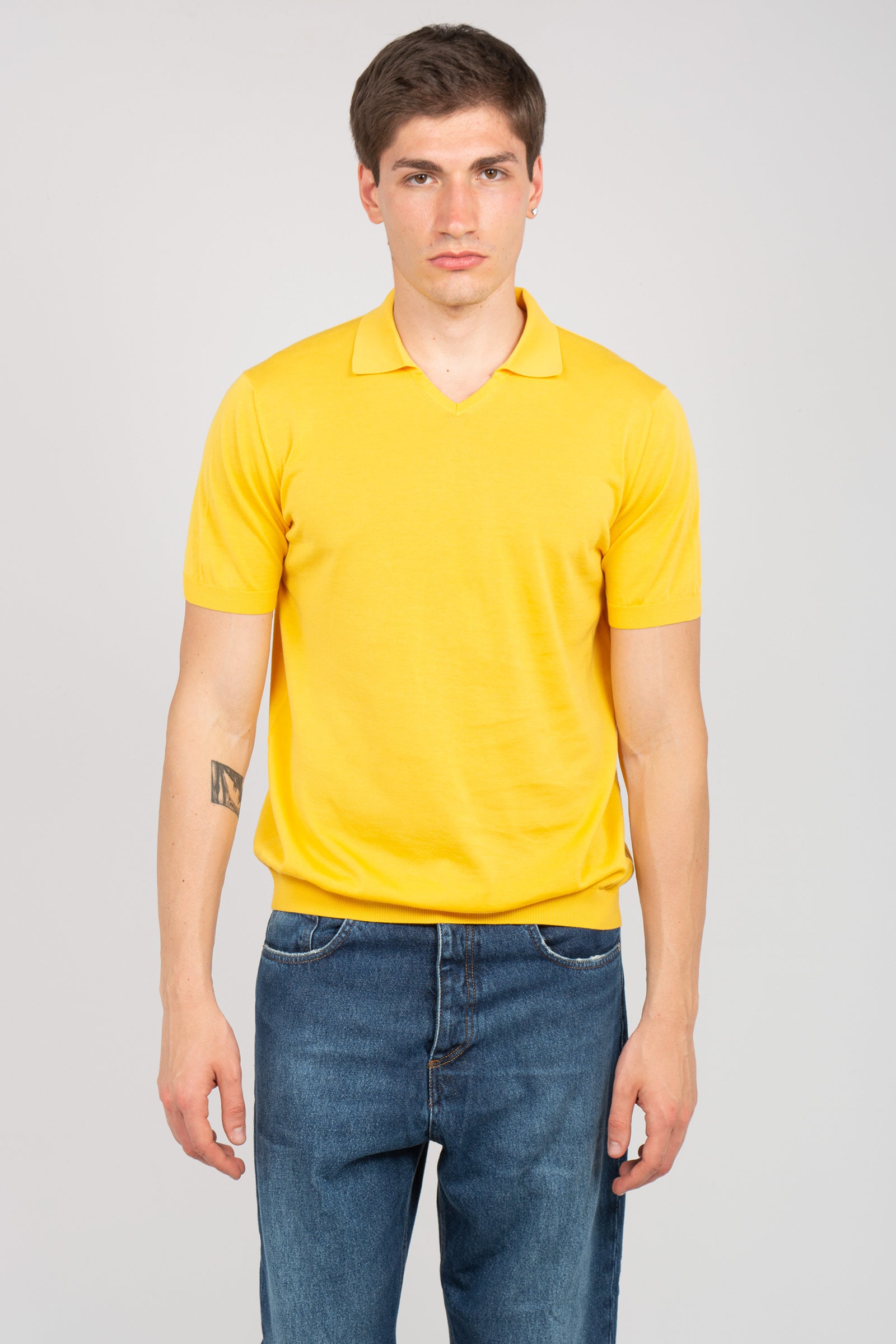 polo scollo v in cotone D0GN146 228 DRUMOHR 