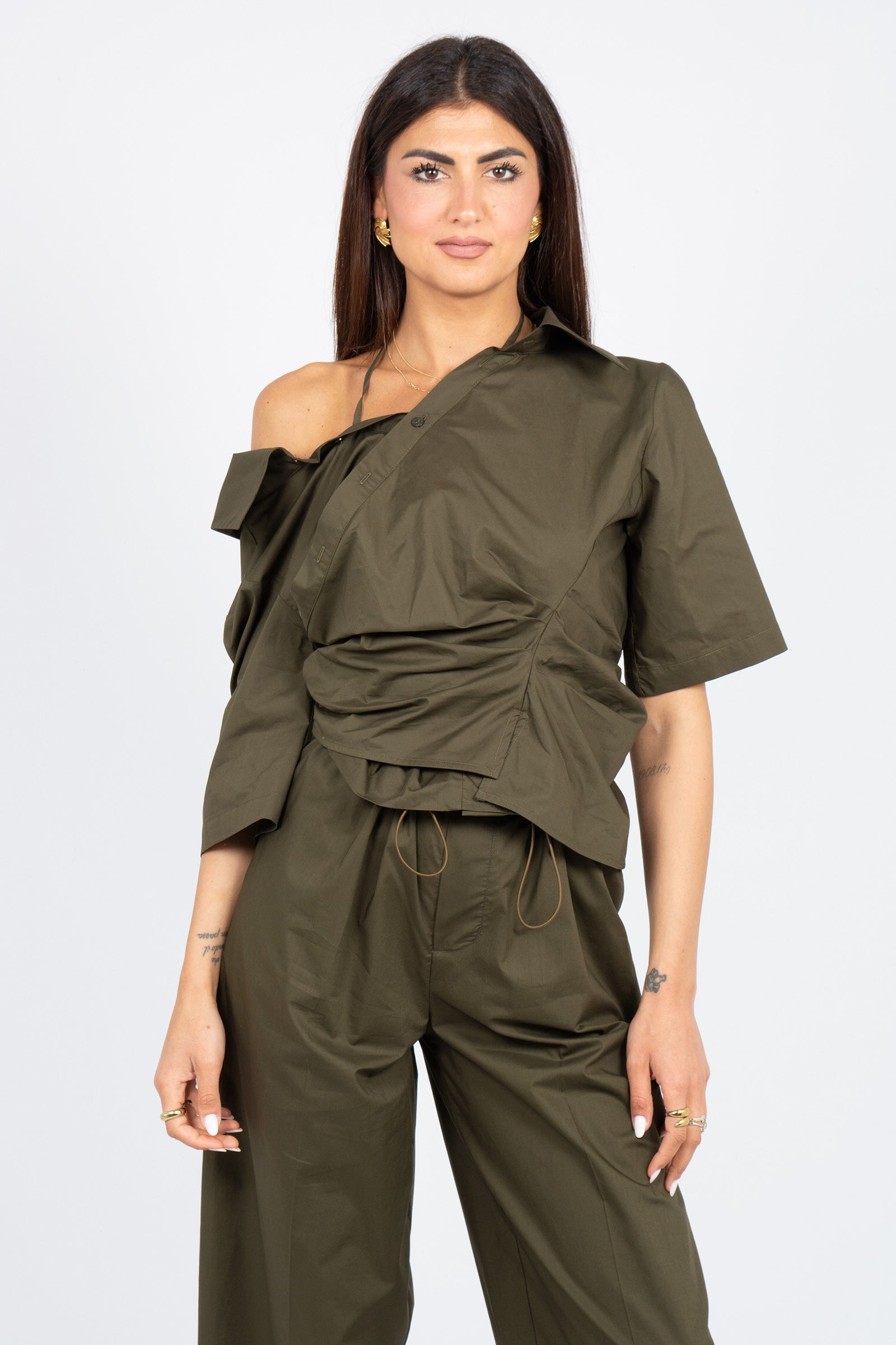 camicia in popeline di cotone 'selma' P6SJ07 S92 ERIKA CAVALLINI 