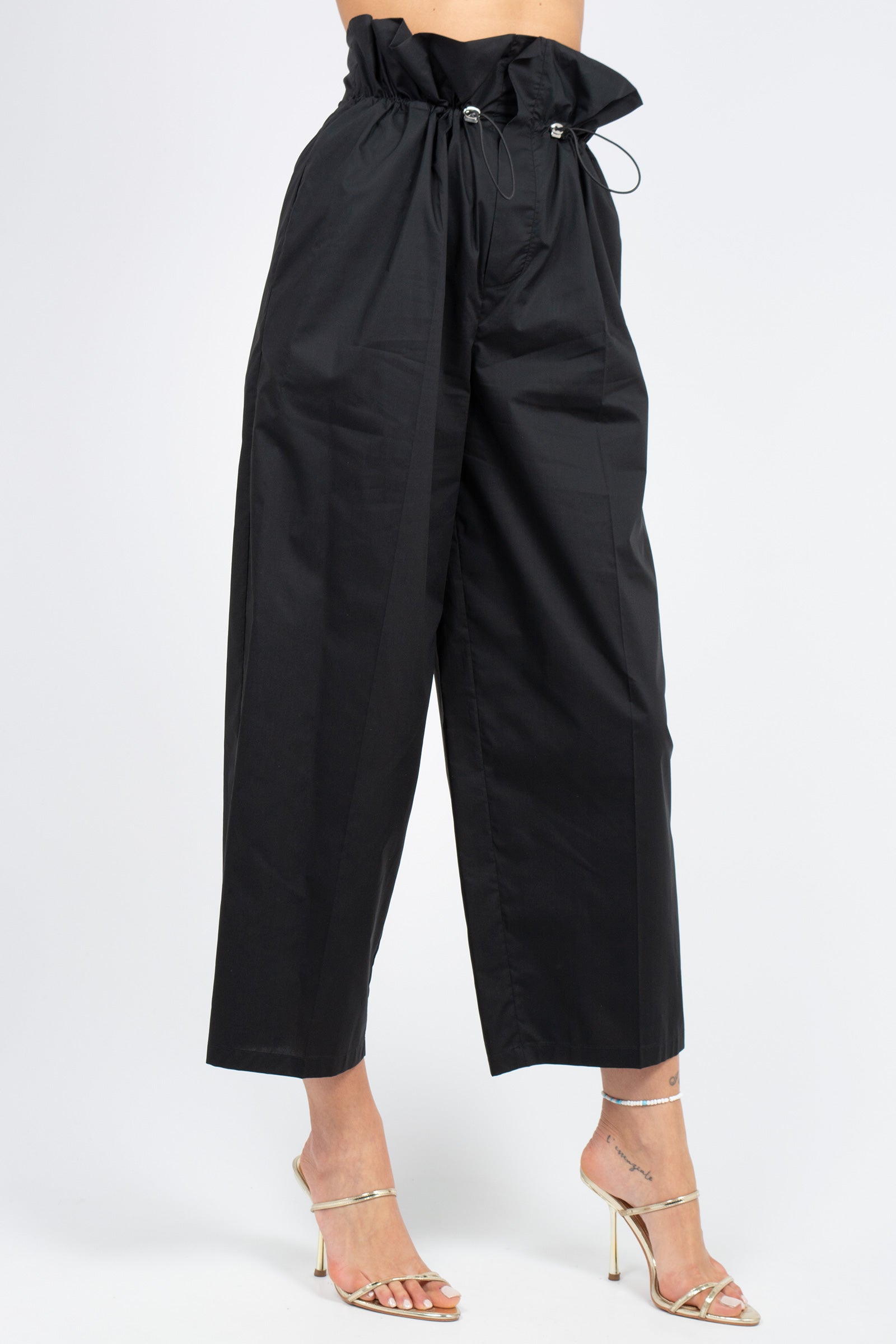 pantalone in cotone con coulisse 'shirley' P6SJ09 Y69 ERIKA CAVALLINI 