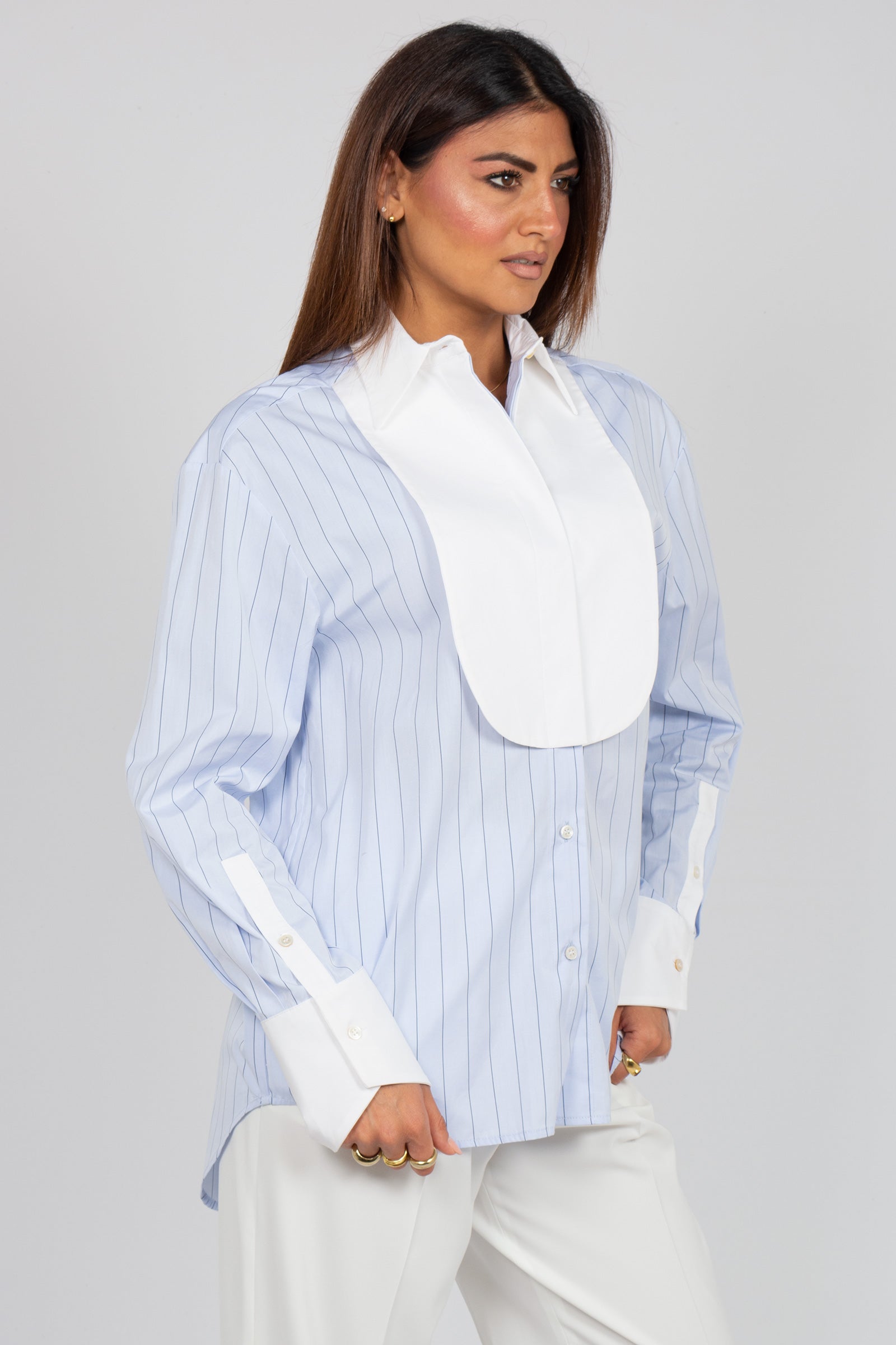 camicia in cotone a righe 'nem' P6SJ16 RI566 ERIKA CAVALLINI 